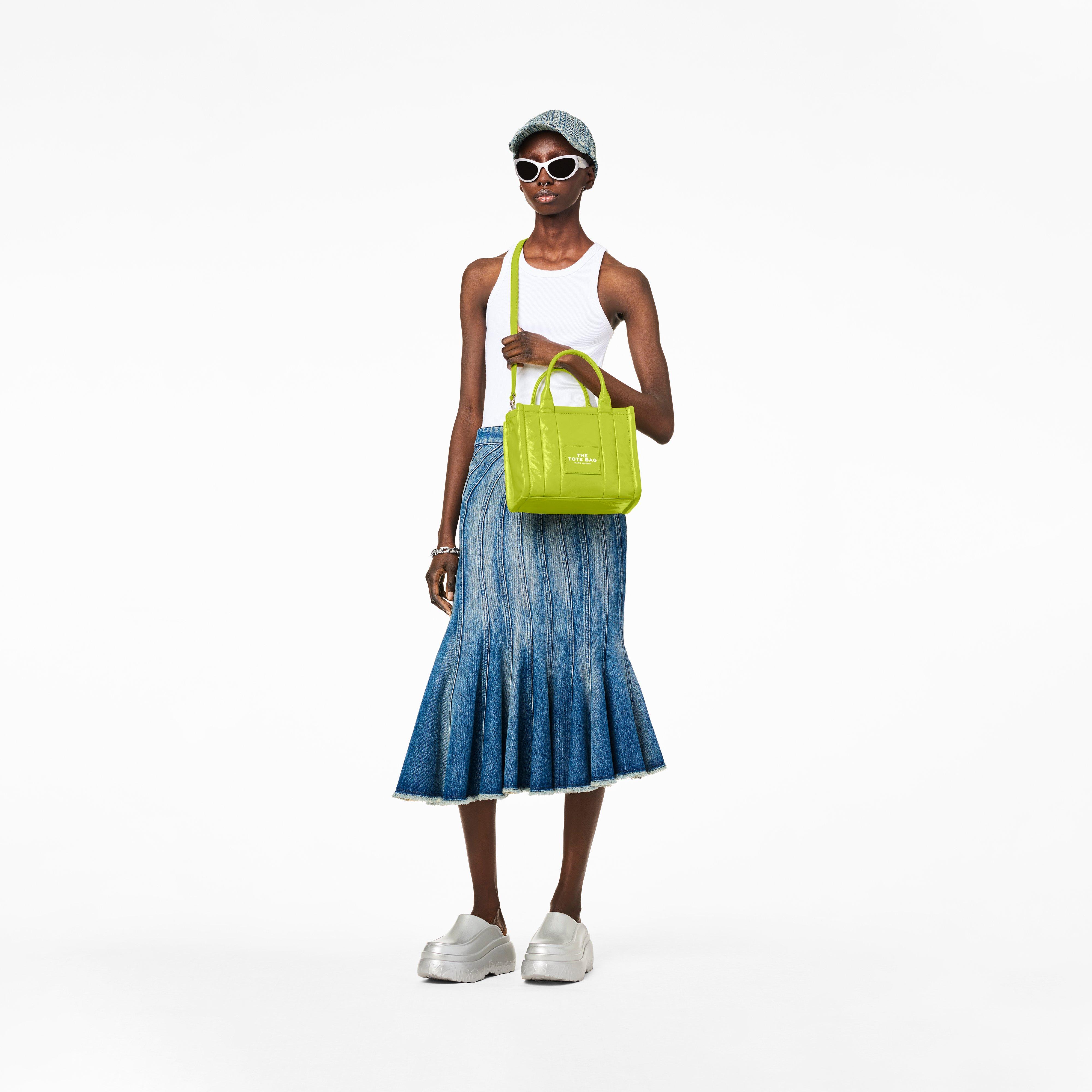 The Shiny Crinkle Mini Tote - ACID LIME--Alternate view