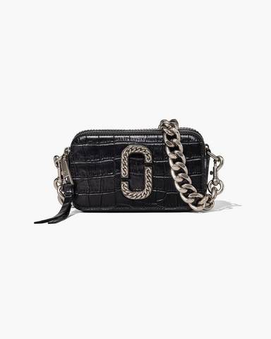 Marc by Marc jacobs The Croc-Embossed Snapshot,BLACK