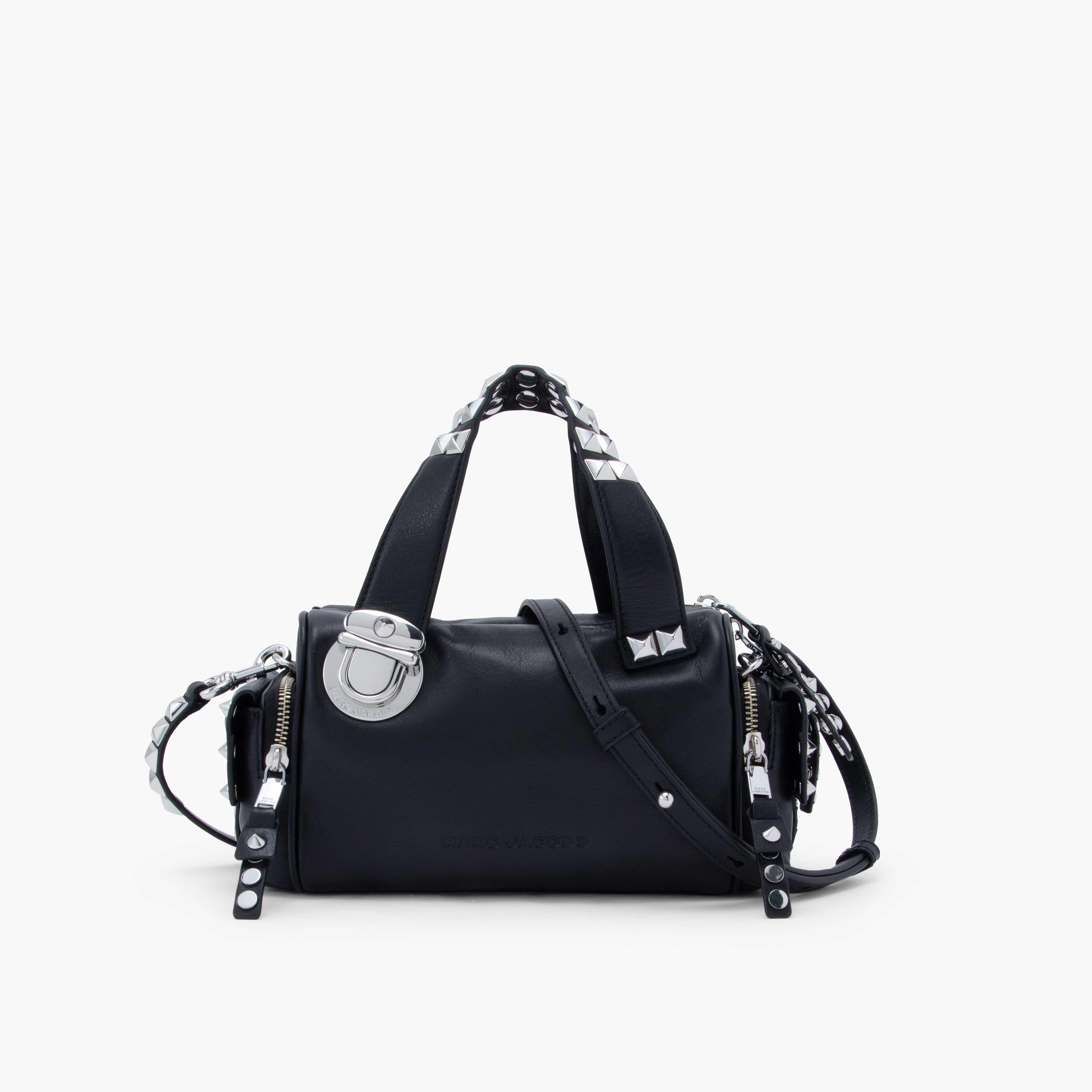 The Studded Pushlock Mini Satchel - BLACK