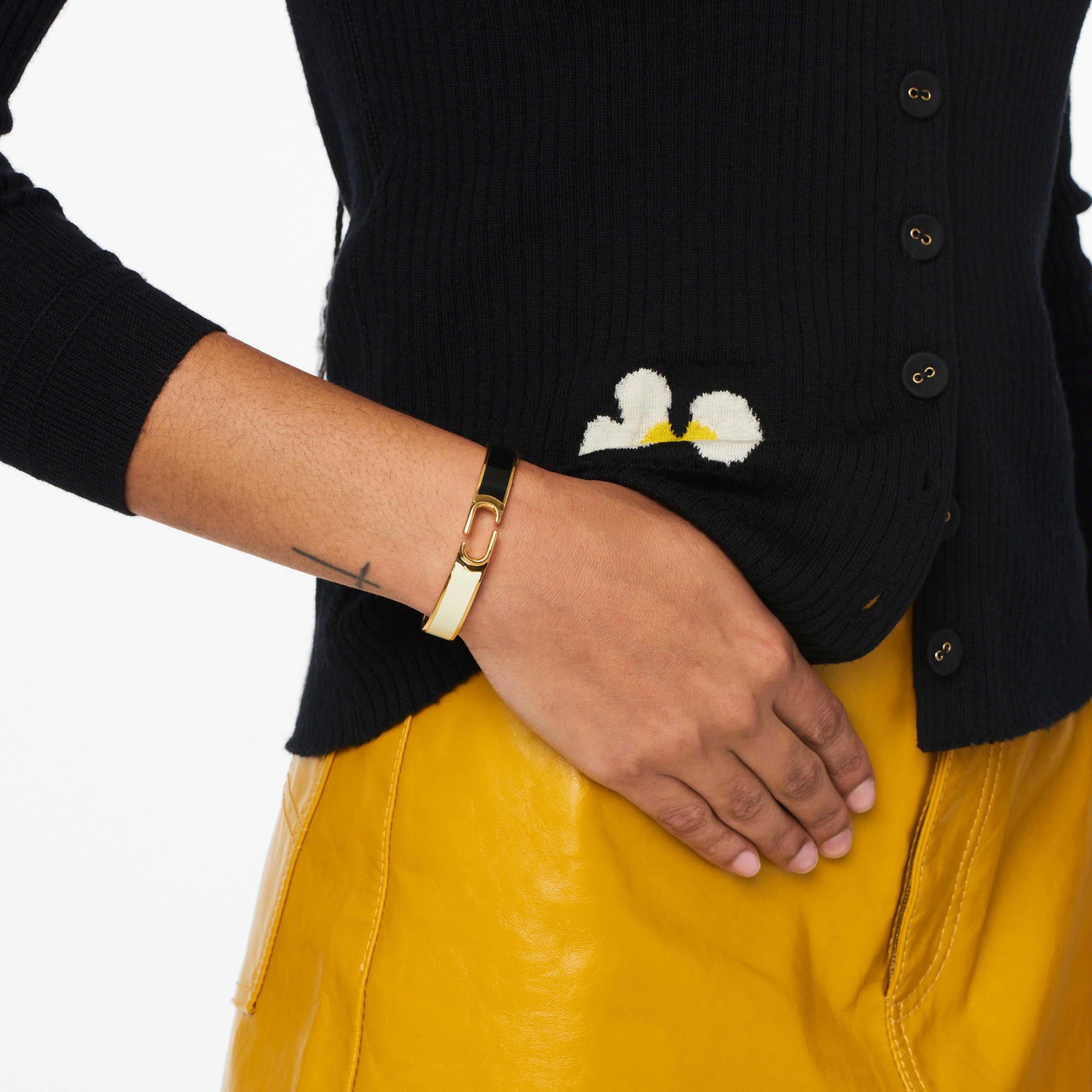 The J Marc Hinge Bangle - BLACK/GOLD--Alternate view