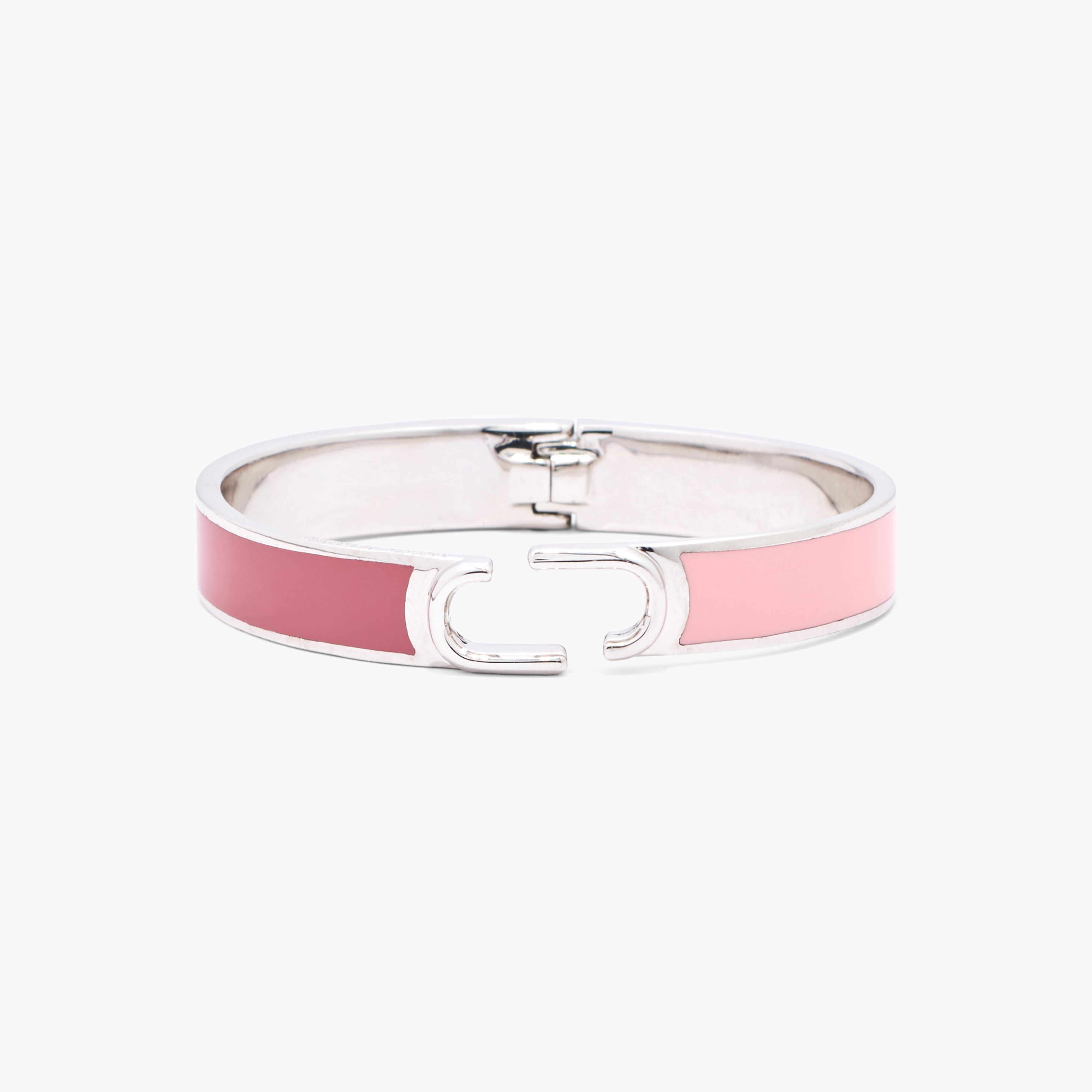 The J Marc Hinge Bangle - QUARTZ PINK MULTI/SILVER