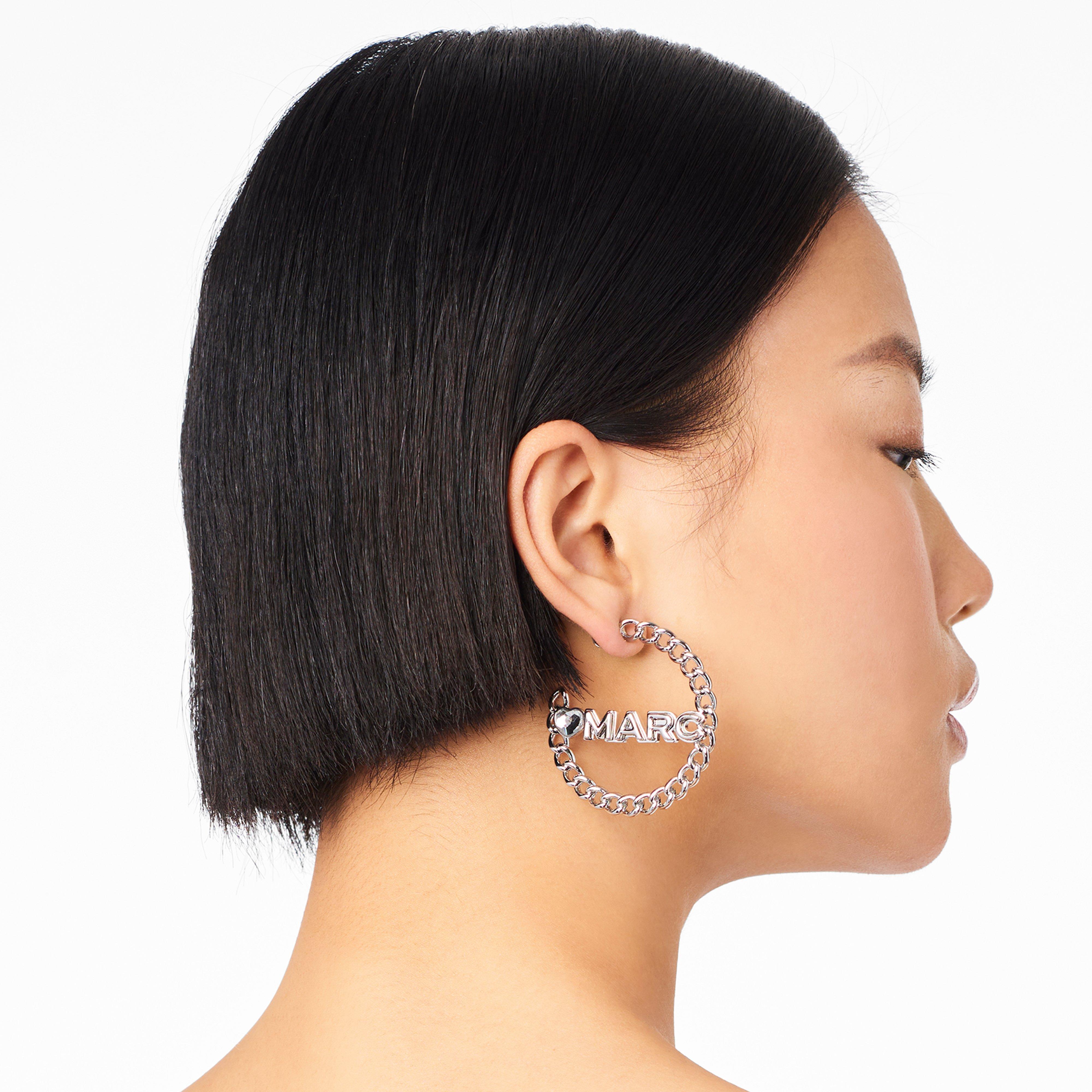 The Charmed Chain Hoops - CRYSTAL/SILVER--Alternate view