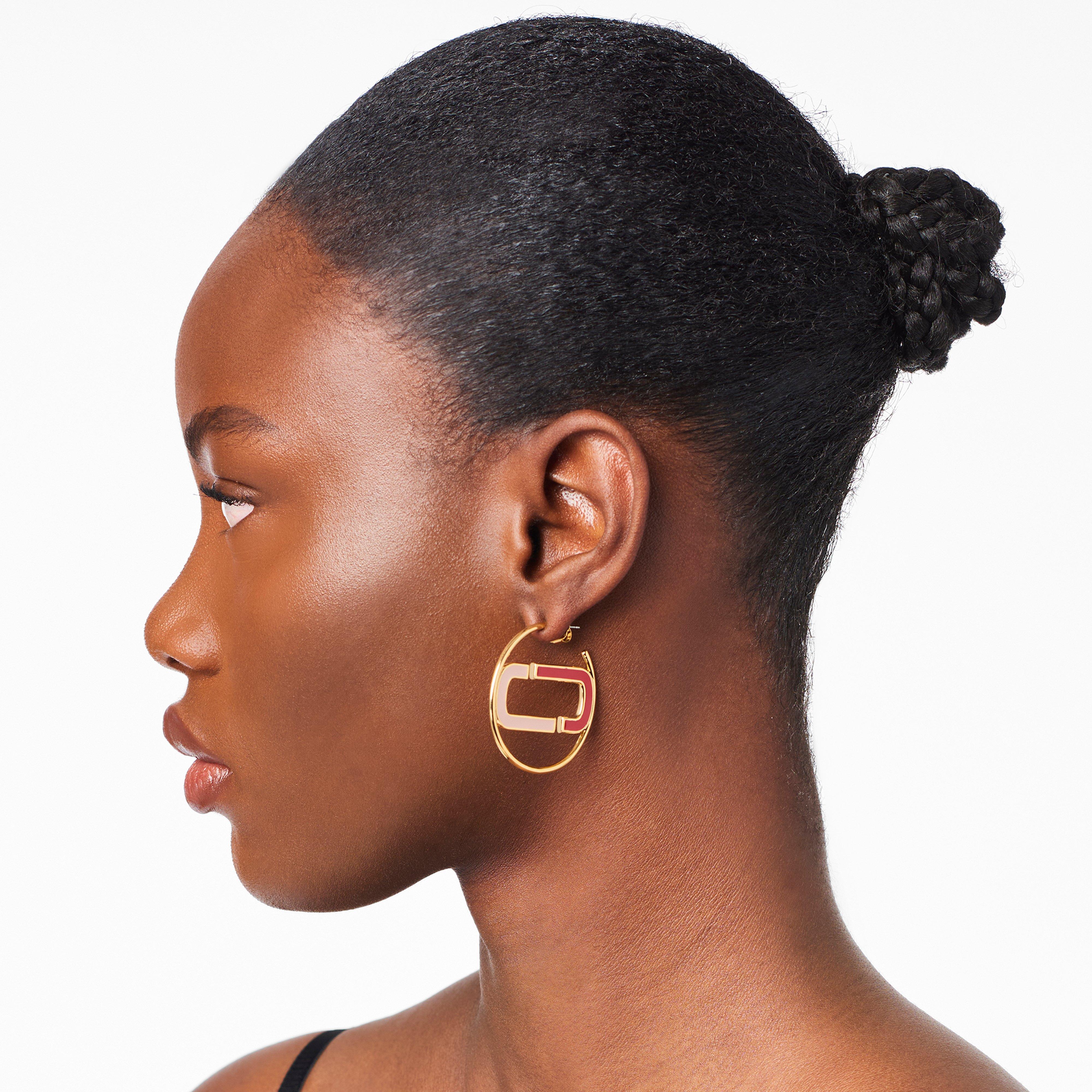 The J Marc Colorblock Hoops - TRUE RED MULTI/GOLD--Alternate view