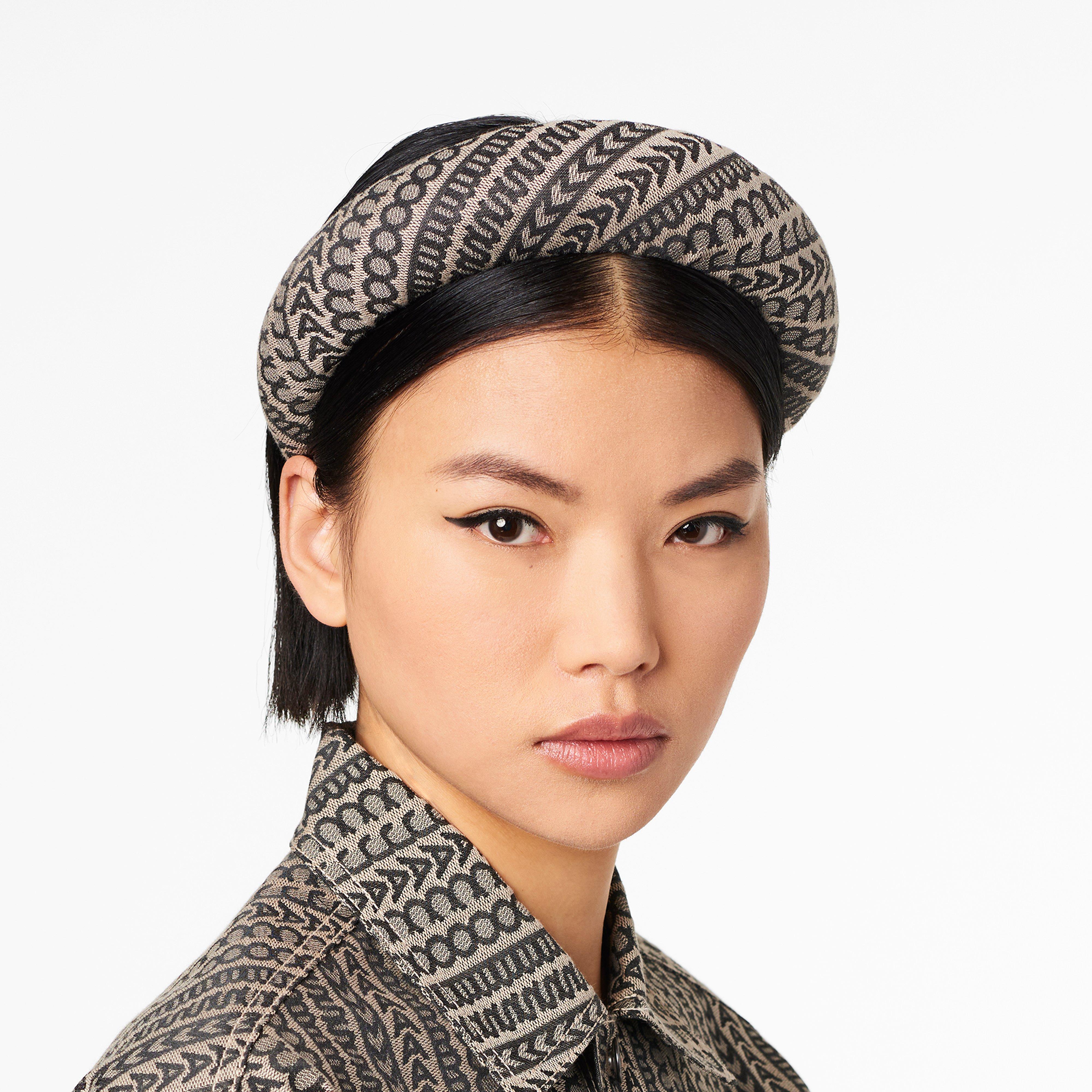 The Monogram Headband - NATURAL JACQUARD--Alternate view