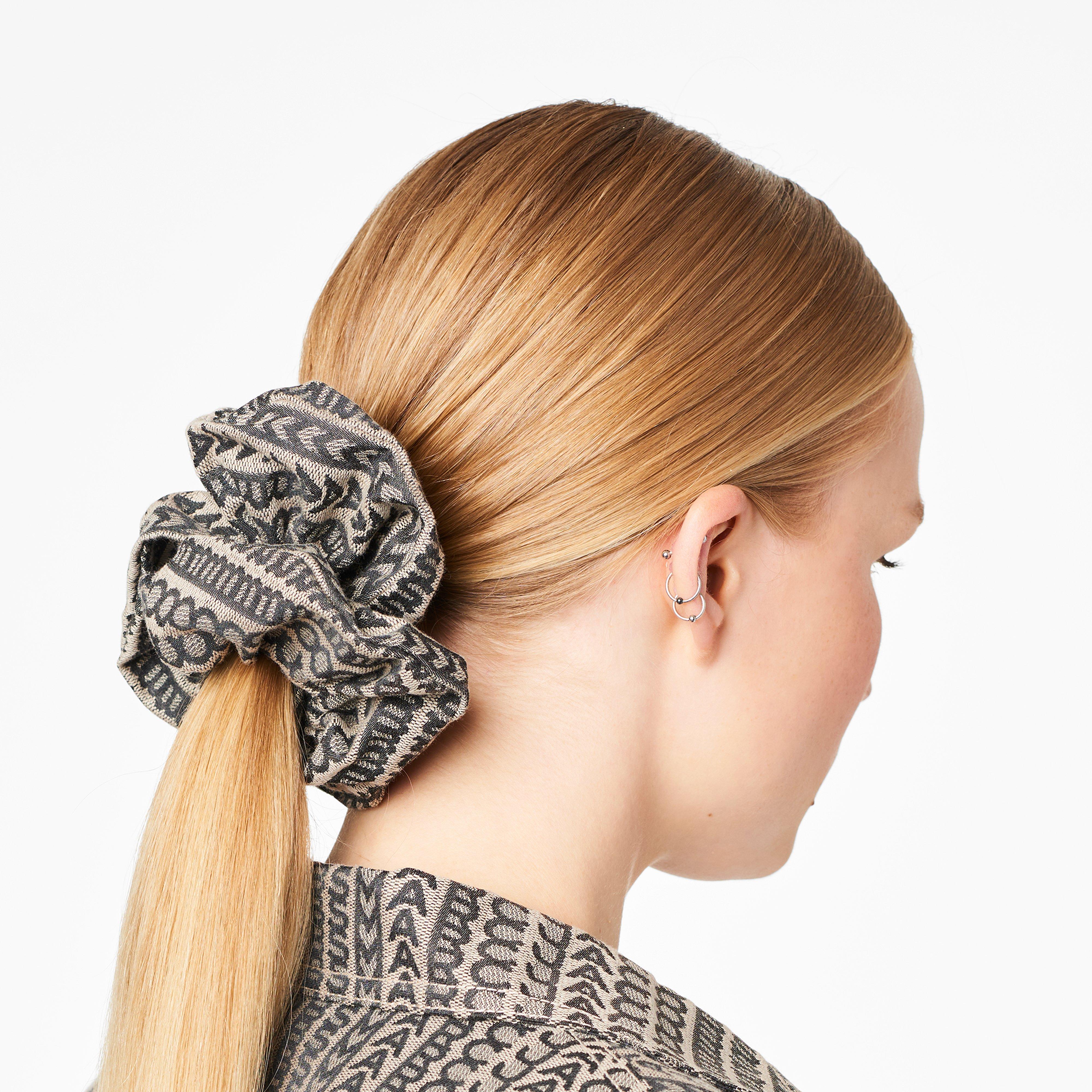 The Monogram Jacquard Scrunchie - NATURAL JACQUARD--Alternate view