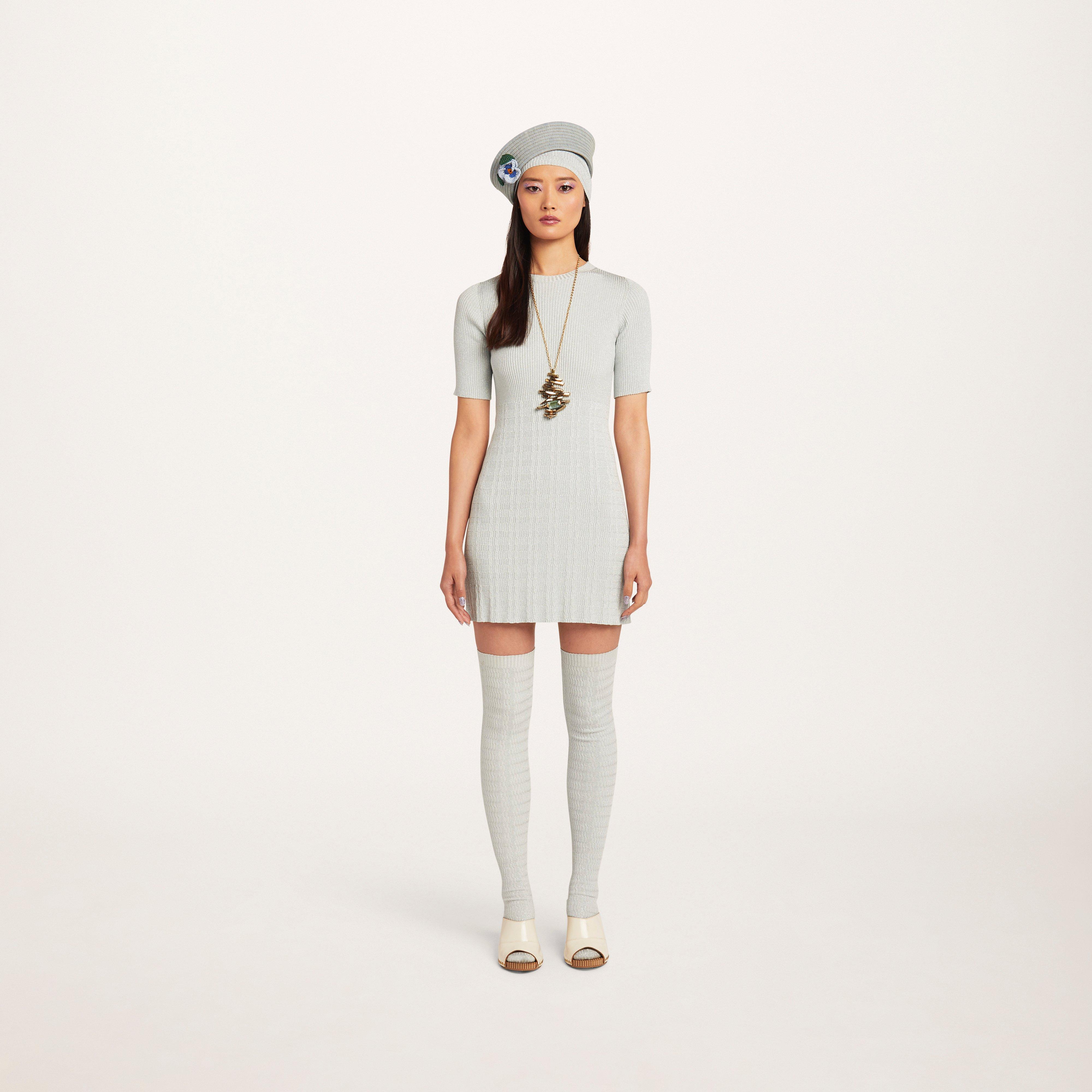 Lurex Crew Neck Dress--Alternate view
