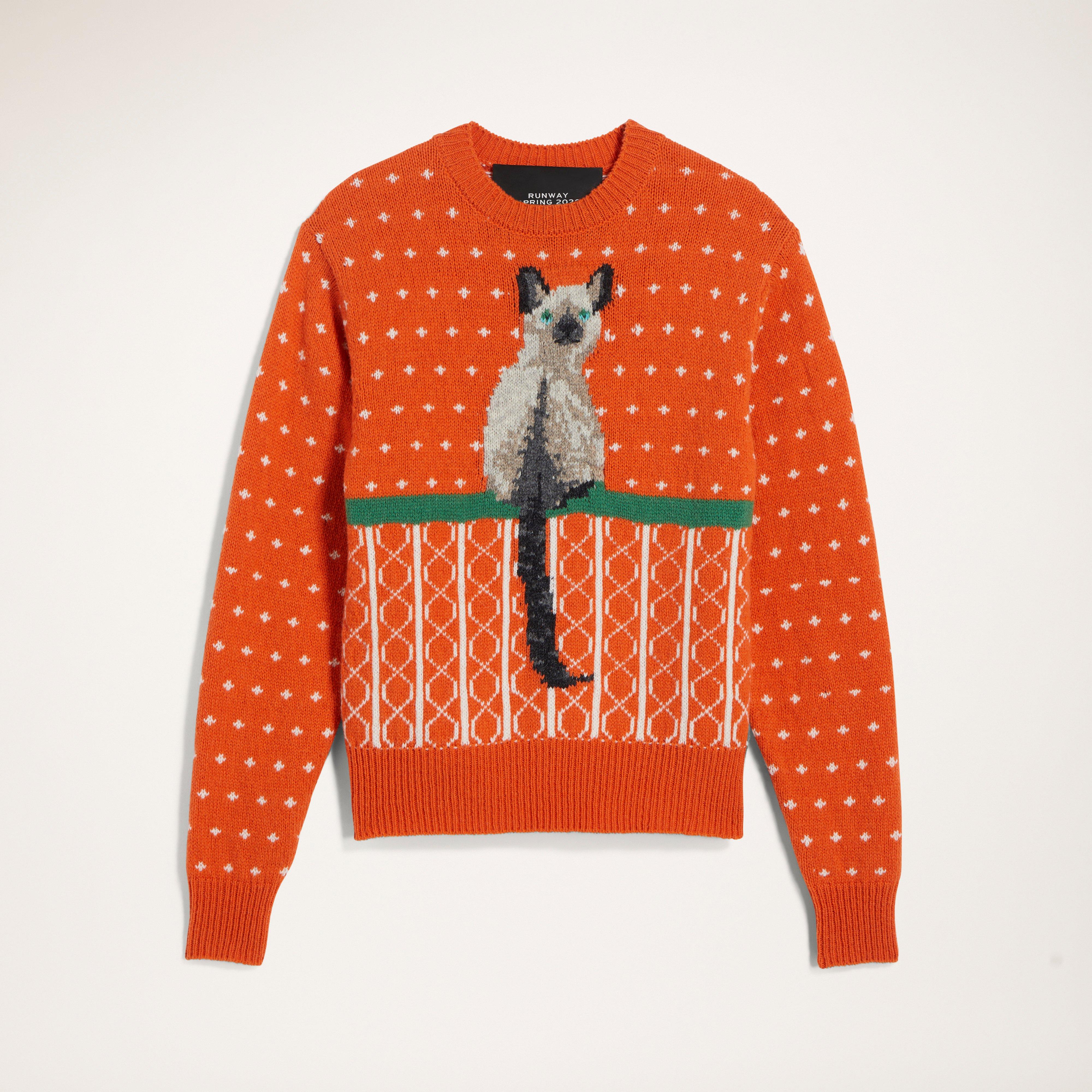 Jacquard Crew Neck Sweater