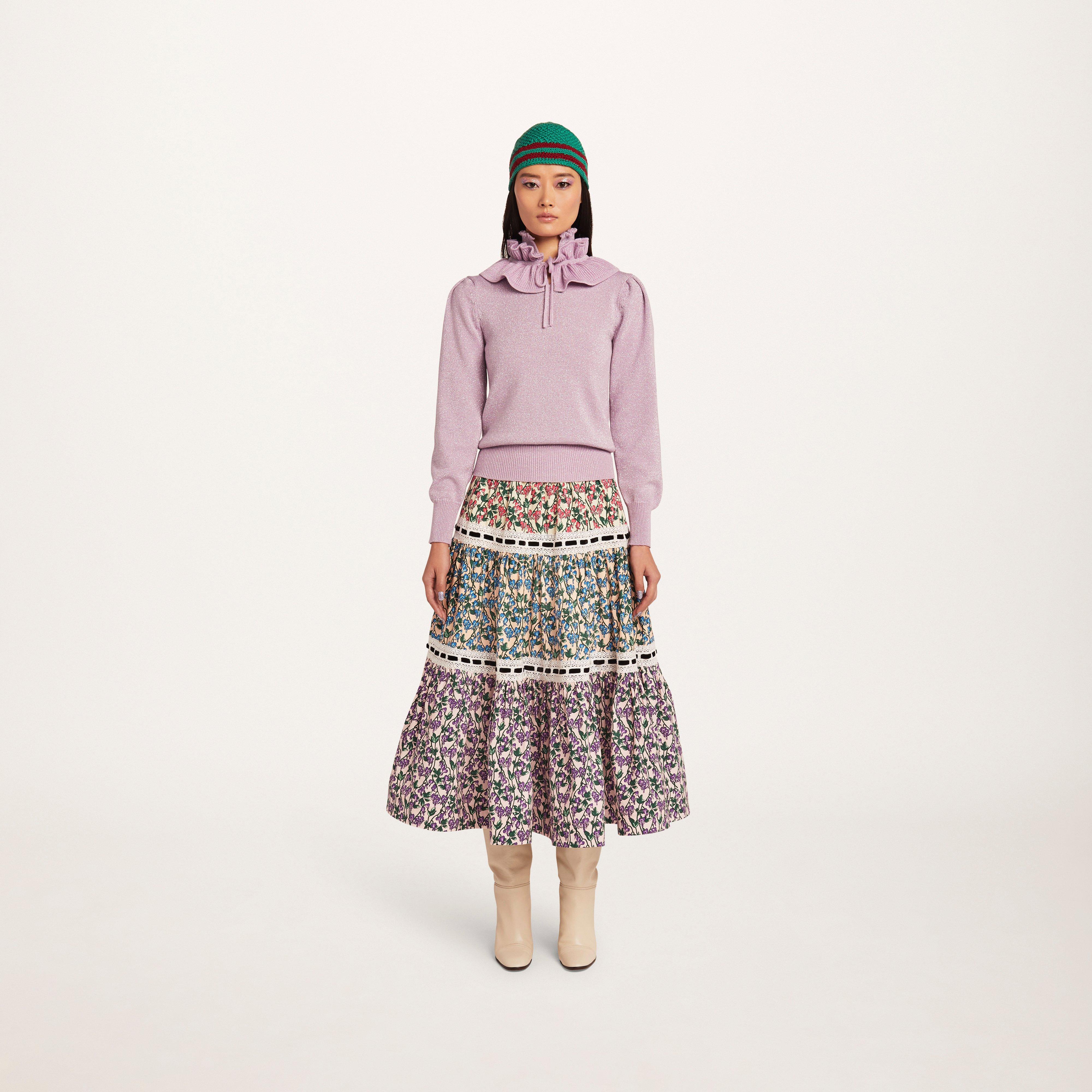 Lurex Frill Neck Sweater--Alternate view