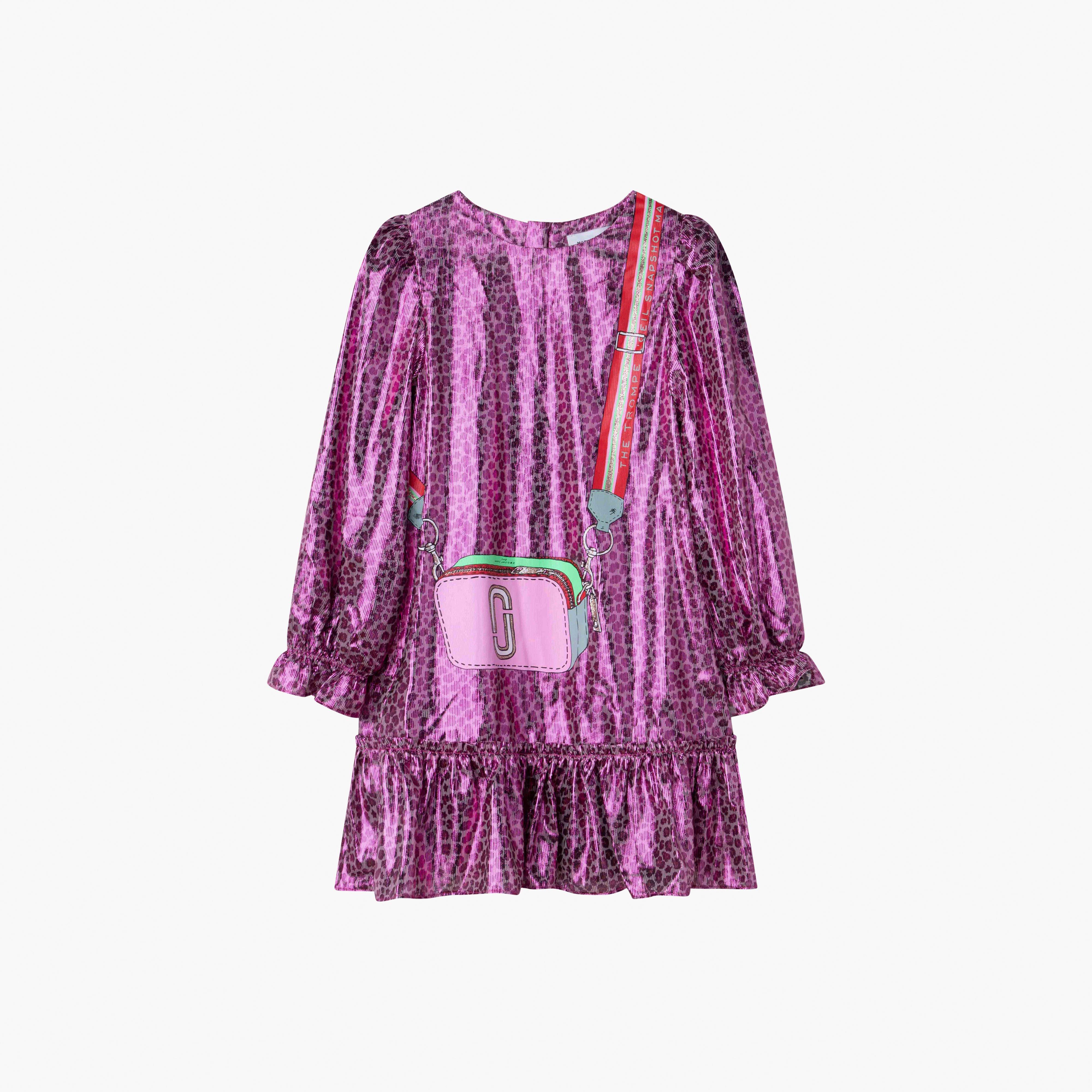 Micro Cheetah Trompe L'Oeil Dress - MAROON