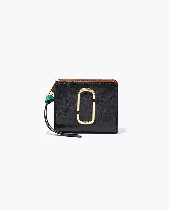 마크 바이 마크 제이콥스 Marc by Marc jacobs The Snapshot Mini Compact Wallet,BLACK/HONEY GINGER MULTI