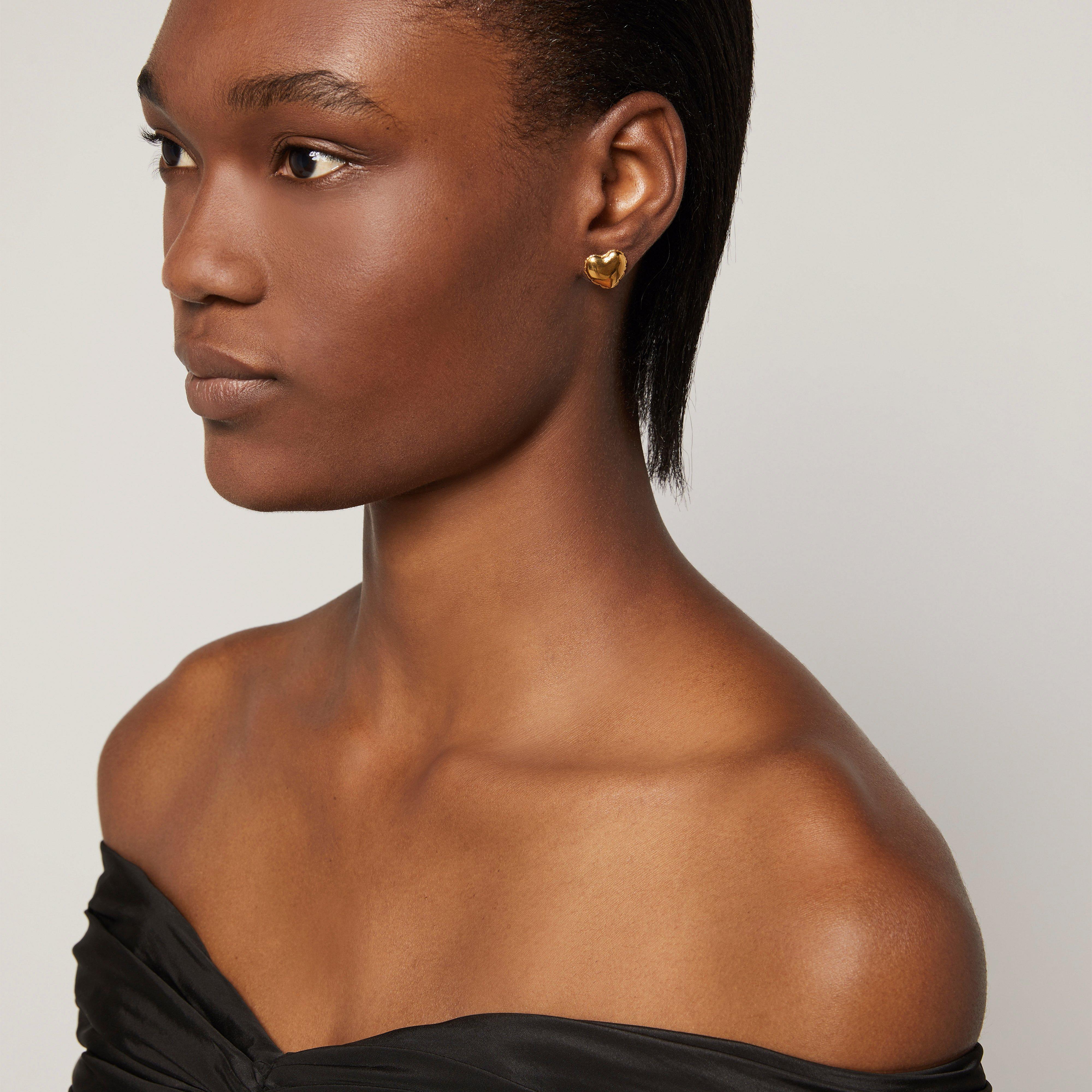 The Balloon Small Heart Studs--Alternate view