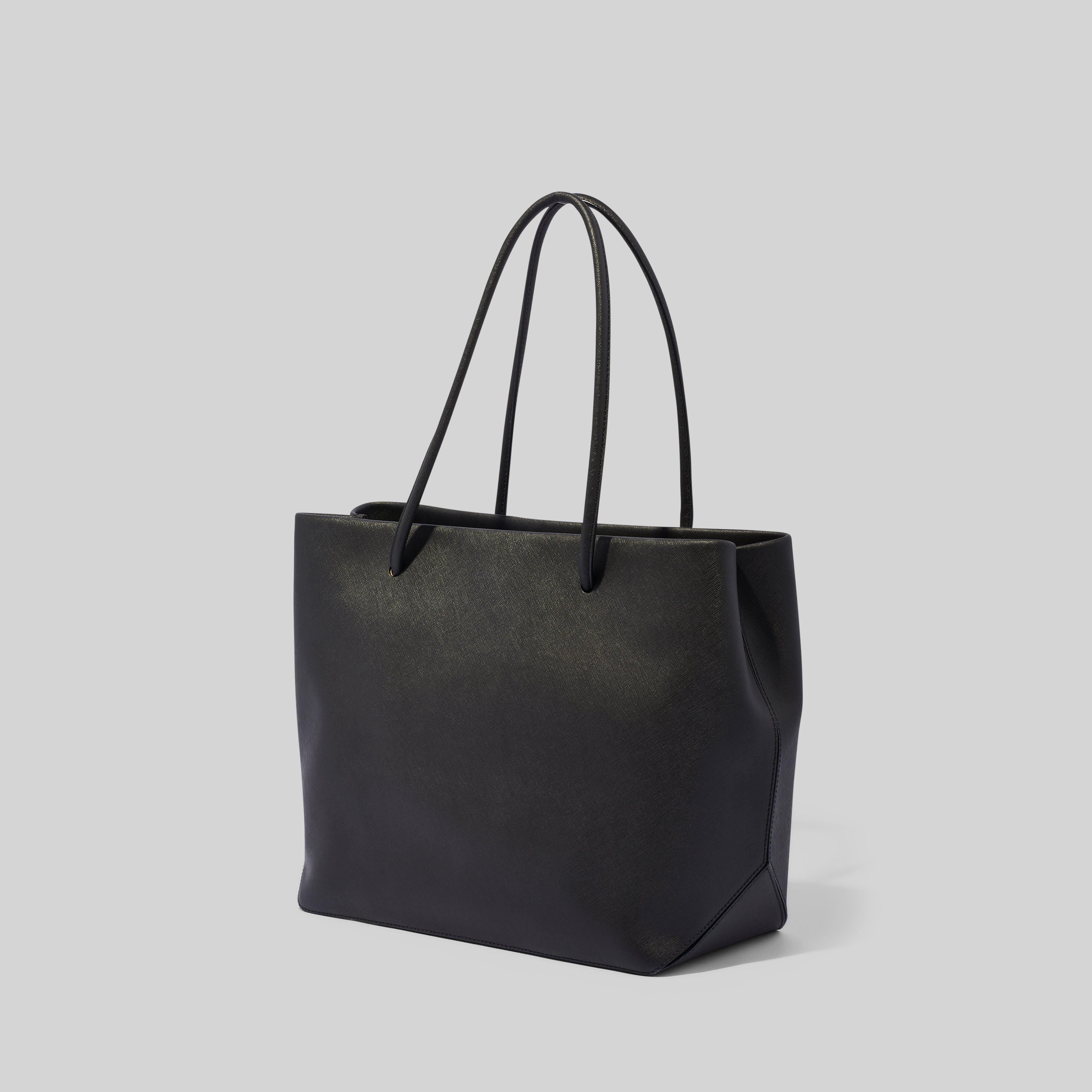 black and grey tote bag