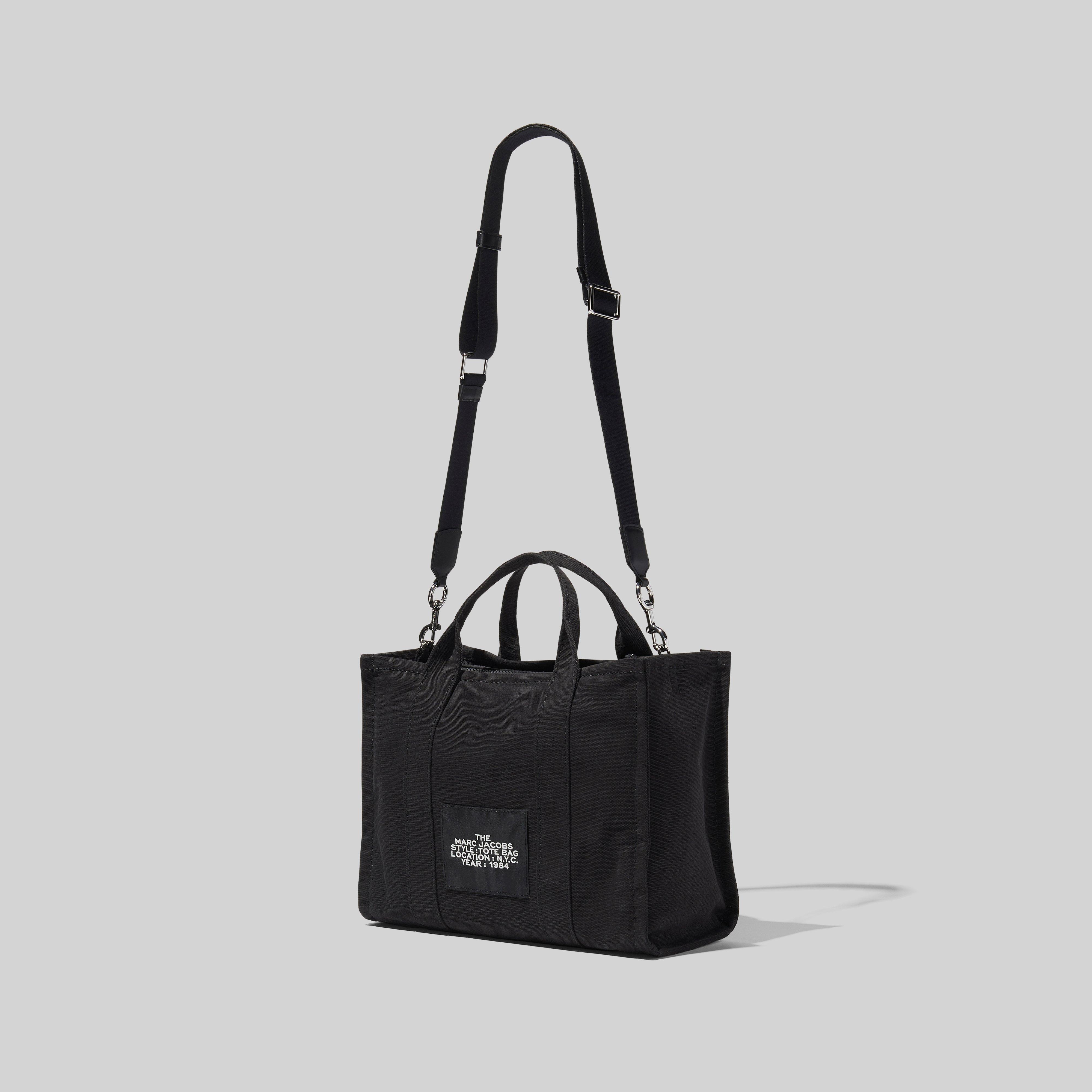 black and grey tote bag