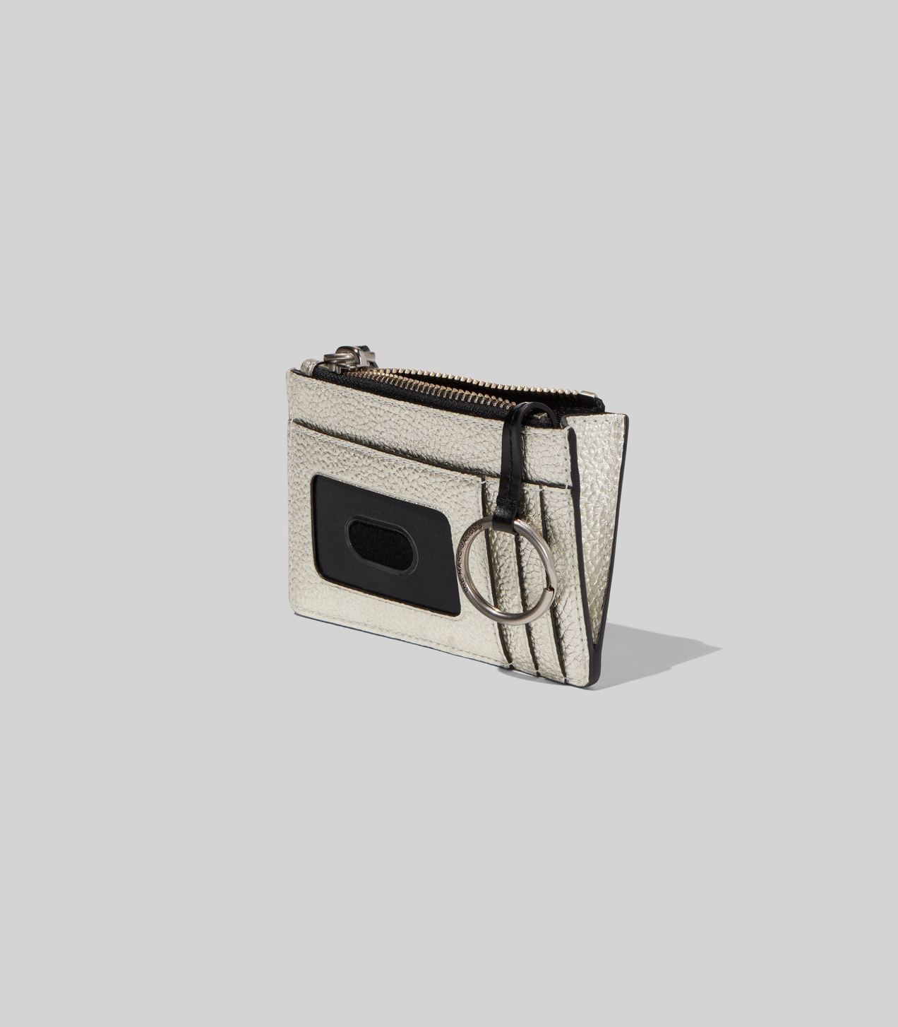 The Metallic Textured Box Top Zip Multi Wallet