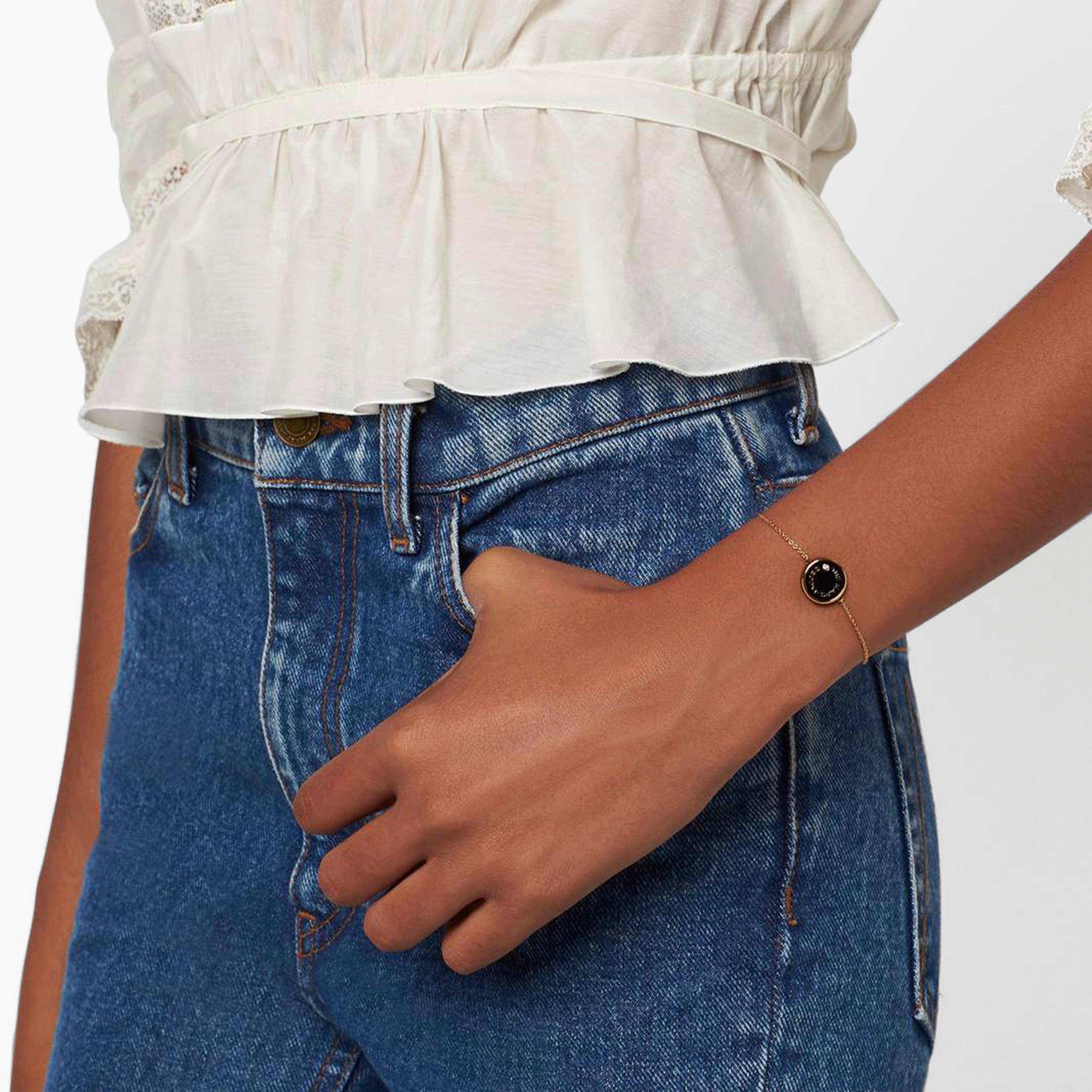 The Medallion Bracelet - CREAM/GOLD--Alternate view