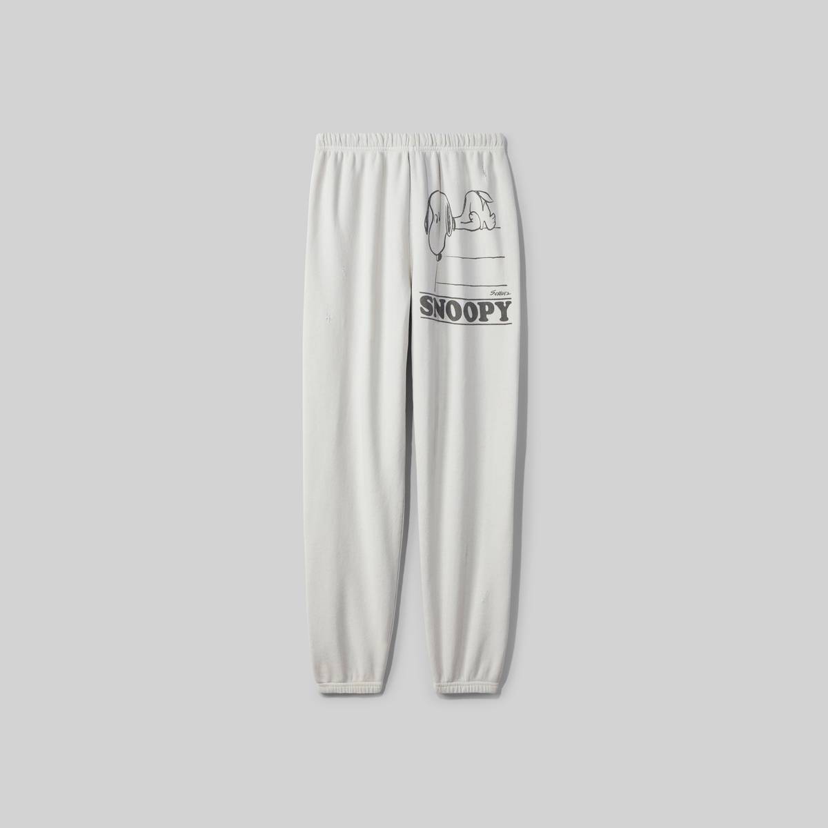 Image of MARC JACOBS Women's Peanuts X The Gym Pants With Snoopy in Vintage White, Size XS