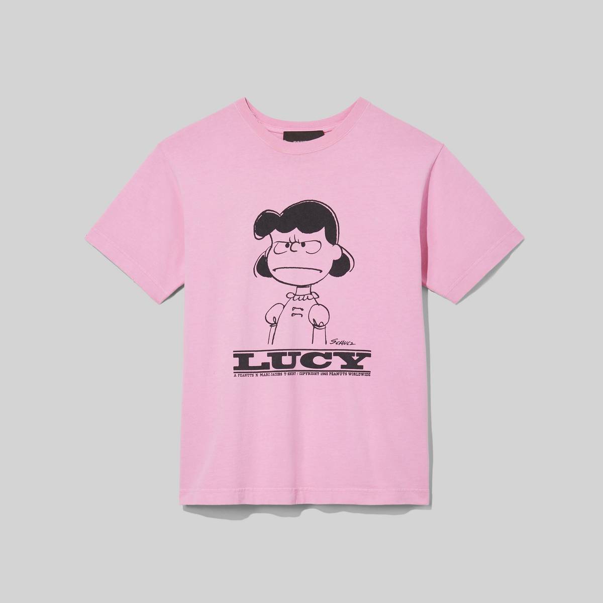 Image of MARC JACOBS Women's Peanuts x The T-Shirt With Lucy in Pink, Size XS