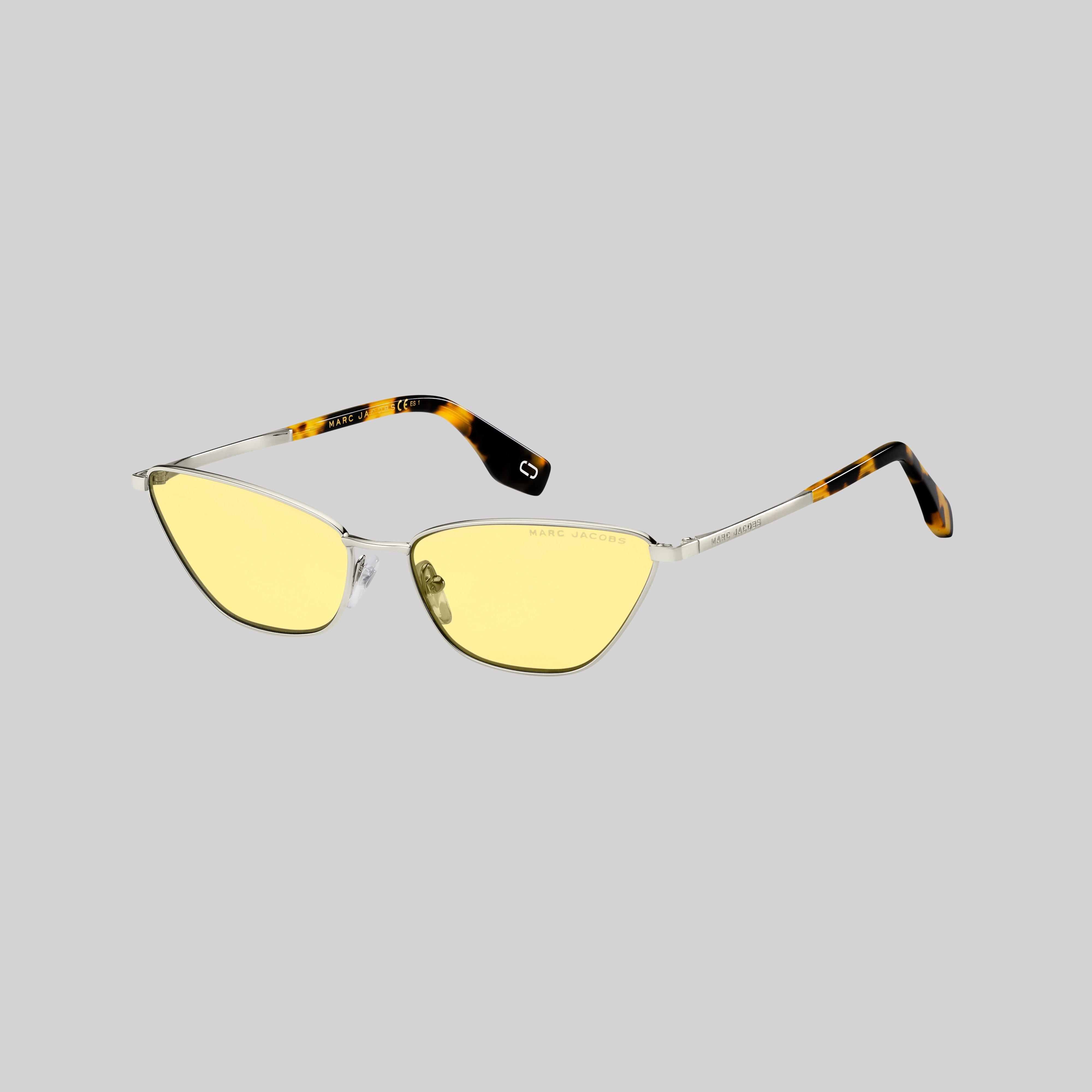 Marc Jacobs Retro Vintage Mini Cat-eye Sunglasses In Gold/yellow