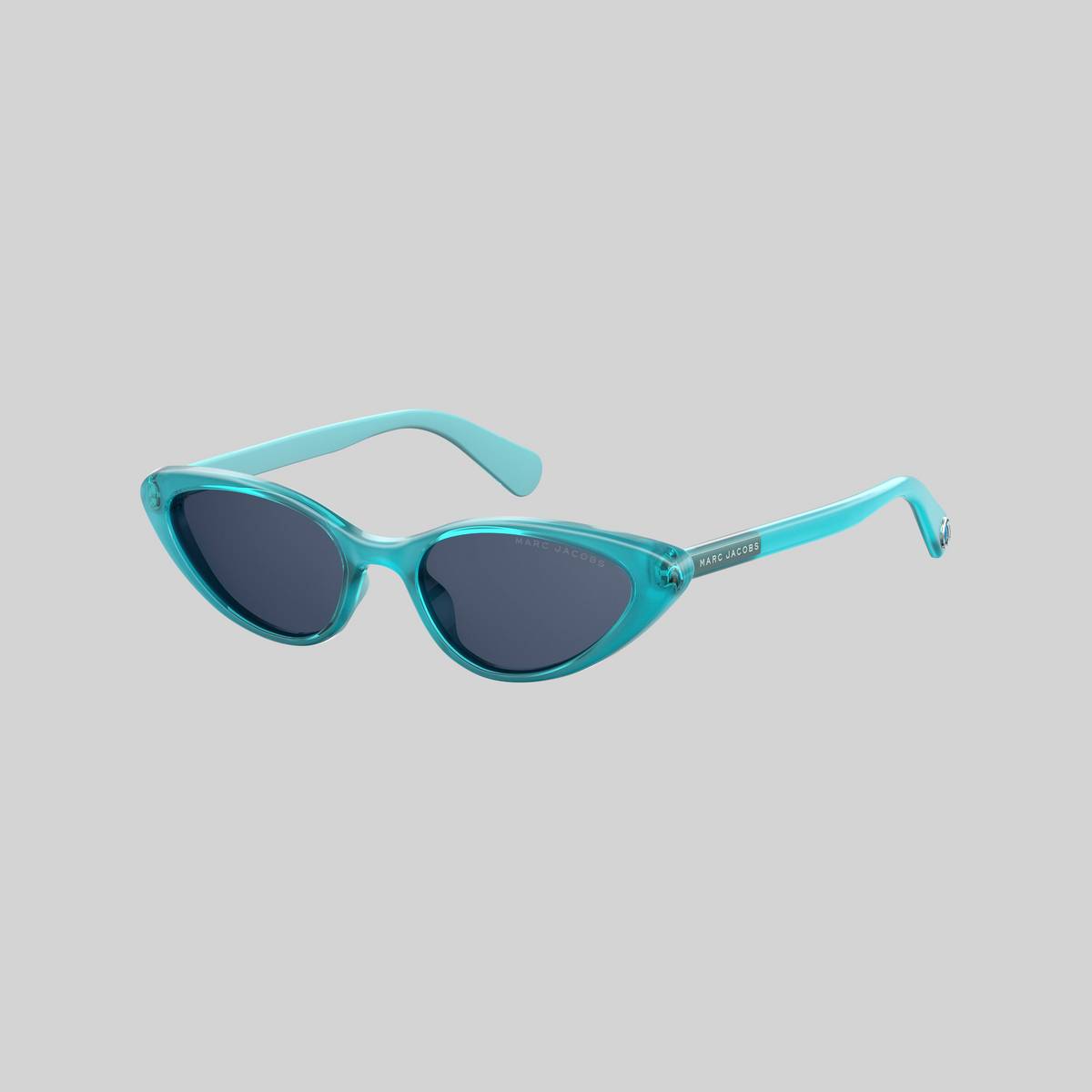 Image of MARC JACOBS Women's Glossy Cat-Eye Sunglasses in Turquoise/Blue