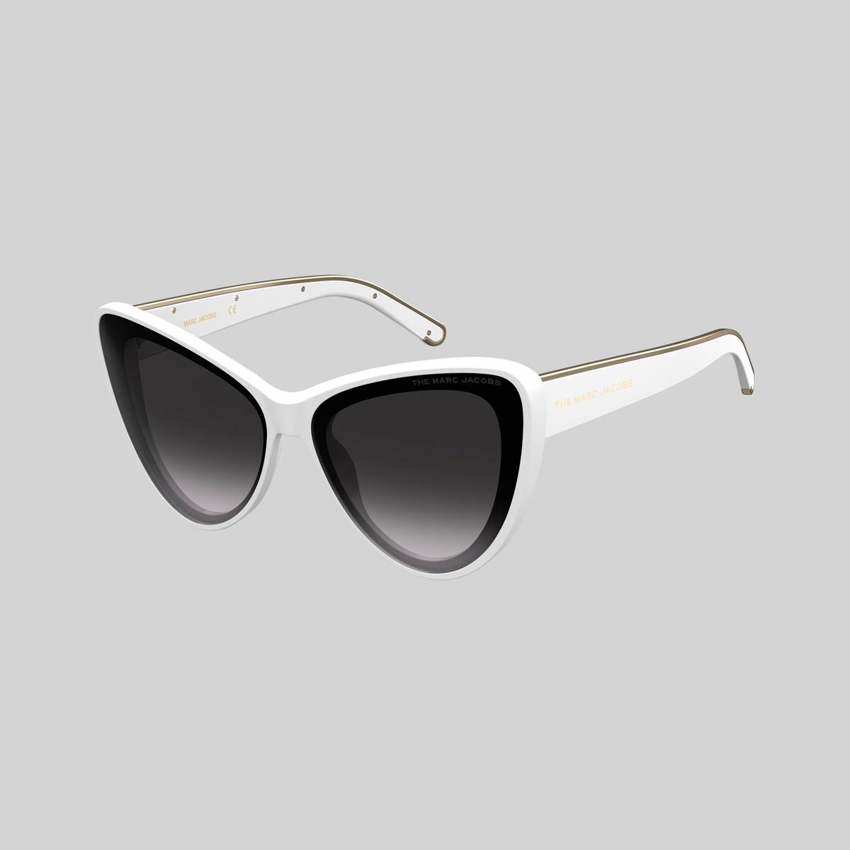 Image of MARC JACOBS Women's The Cateye Sunglasses in White/Grey