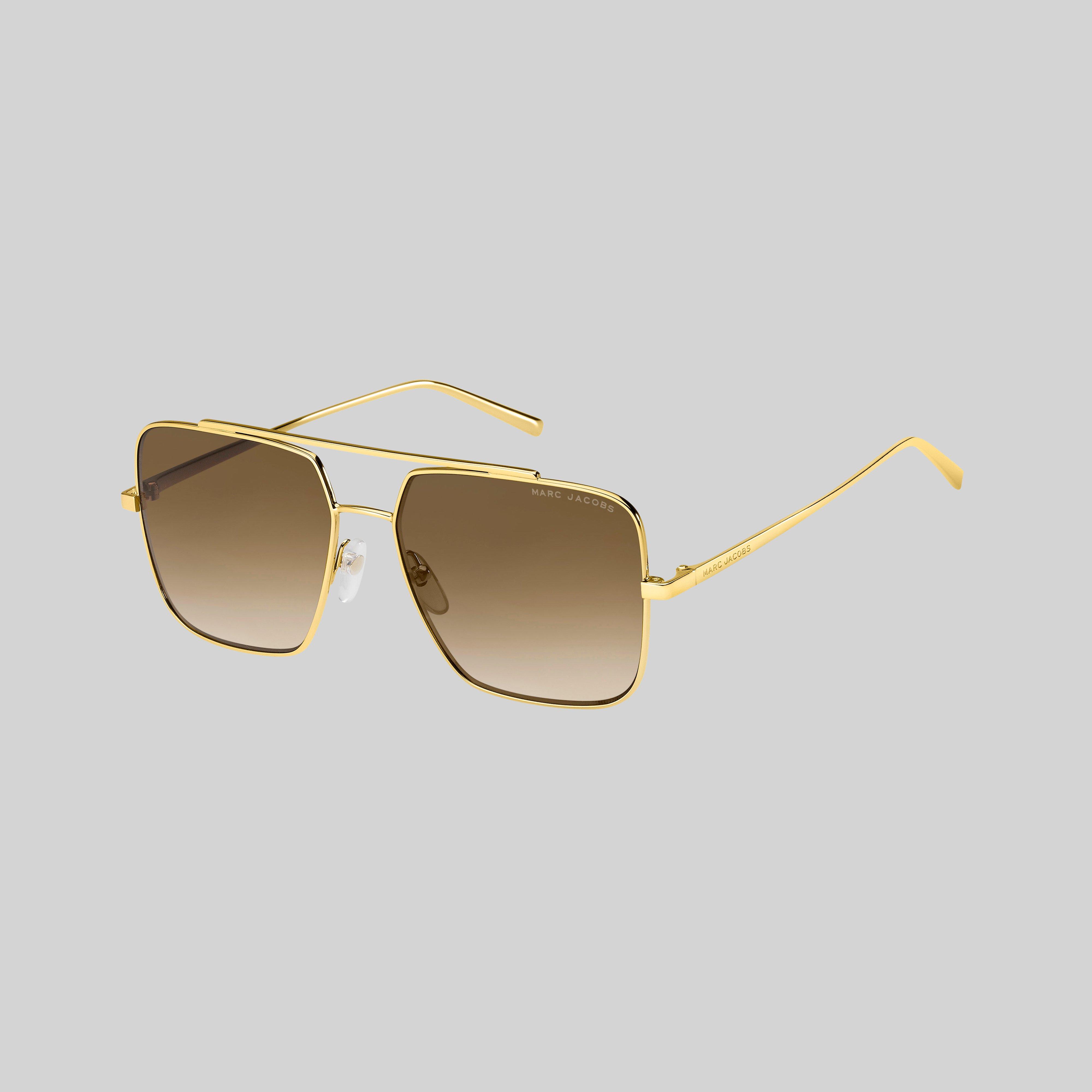 Marc Jacobs The Glitter Pilot Sunglasses In Gold/brown | ModeSens