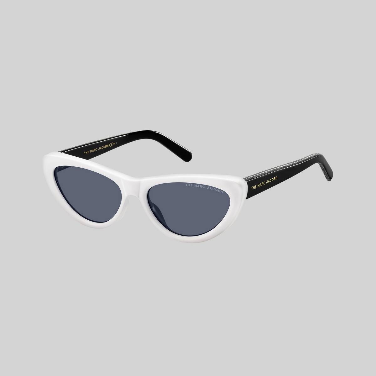 Image of MARC JACOBS Women's The Bevelled Cateye Sunglasses in White/Grey