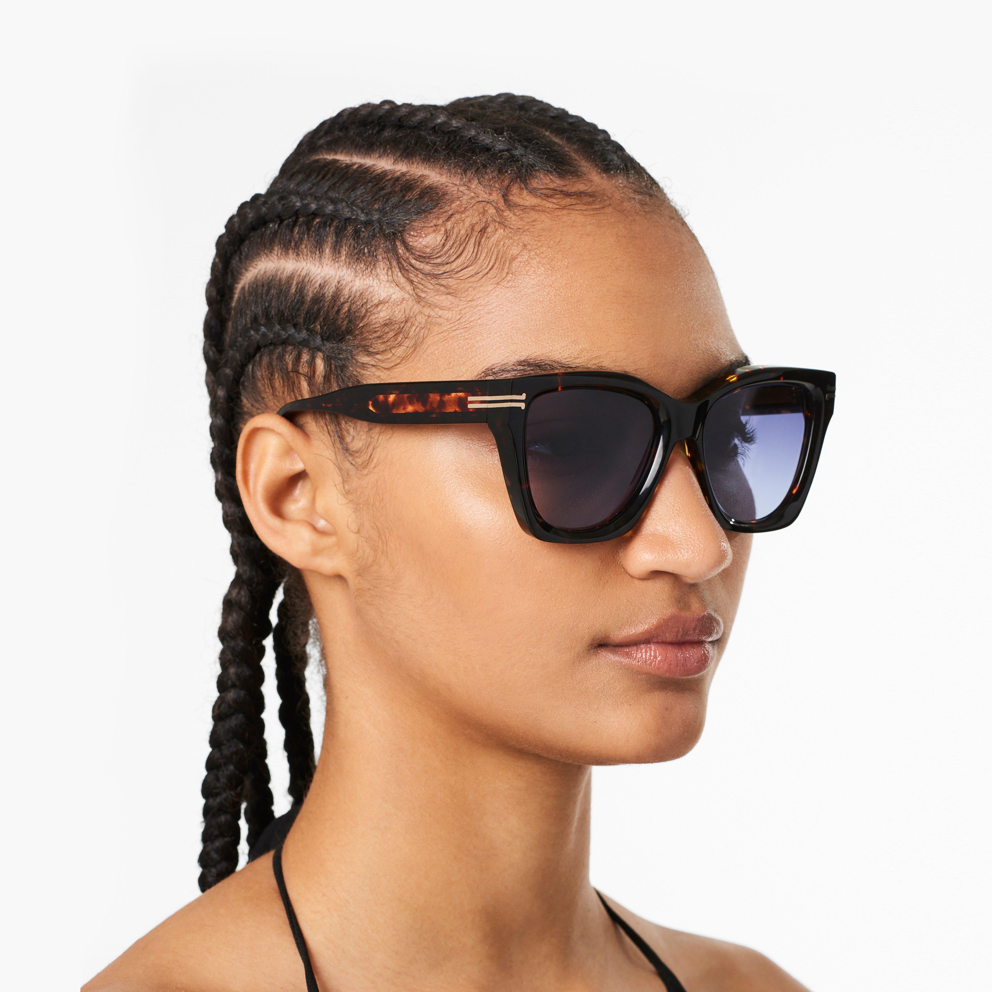 Icon Edge Oversized Square Sunglasses - HAVANA--Alternate view