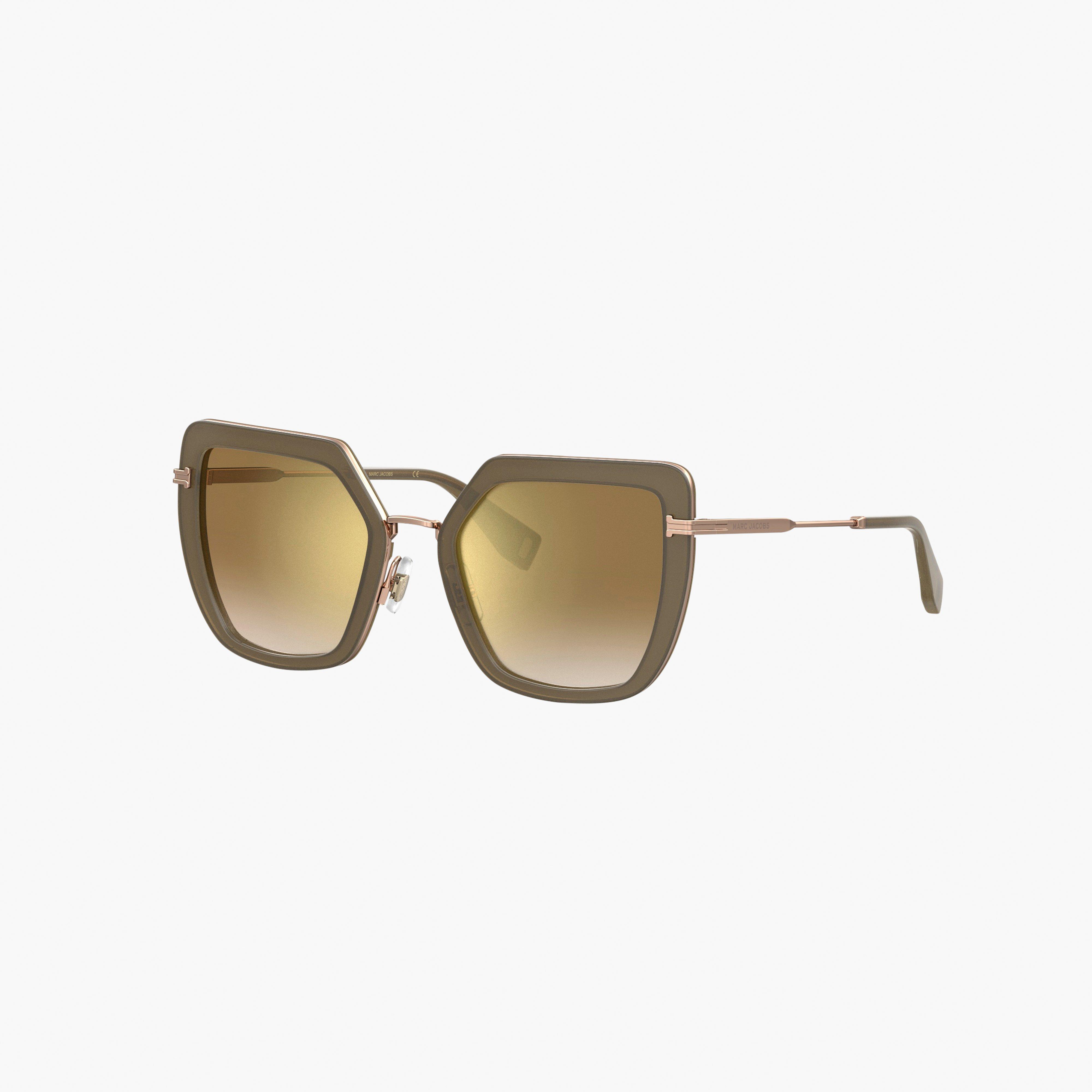 Icon Oversized Butterfly Sunglasses - MUD/GOLD