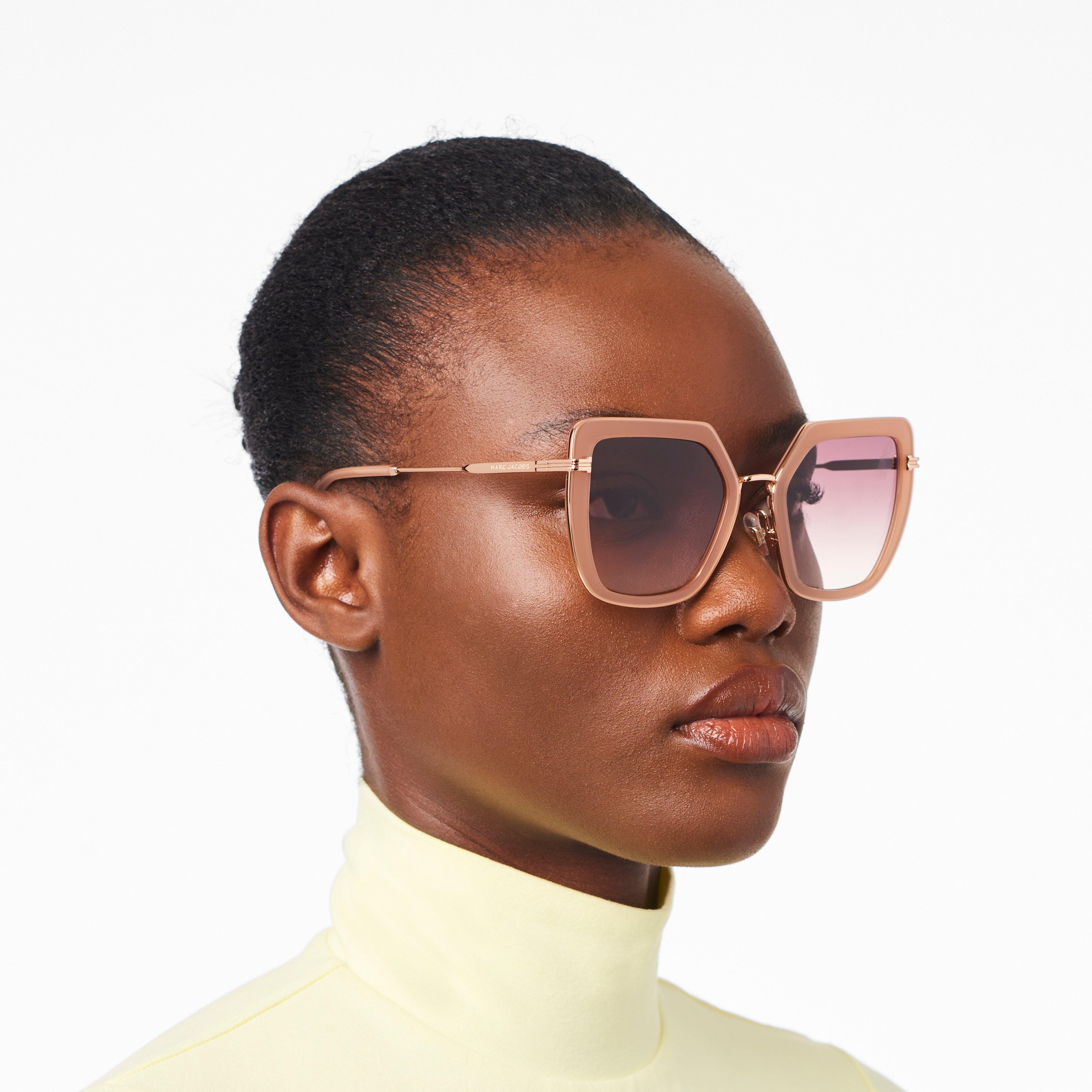 Icon Oversized Butterfly Sunglasses - NUDE/GOLD--Alternate view