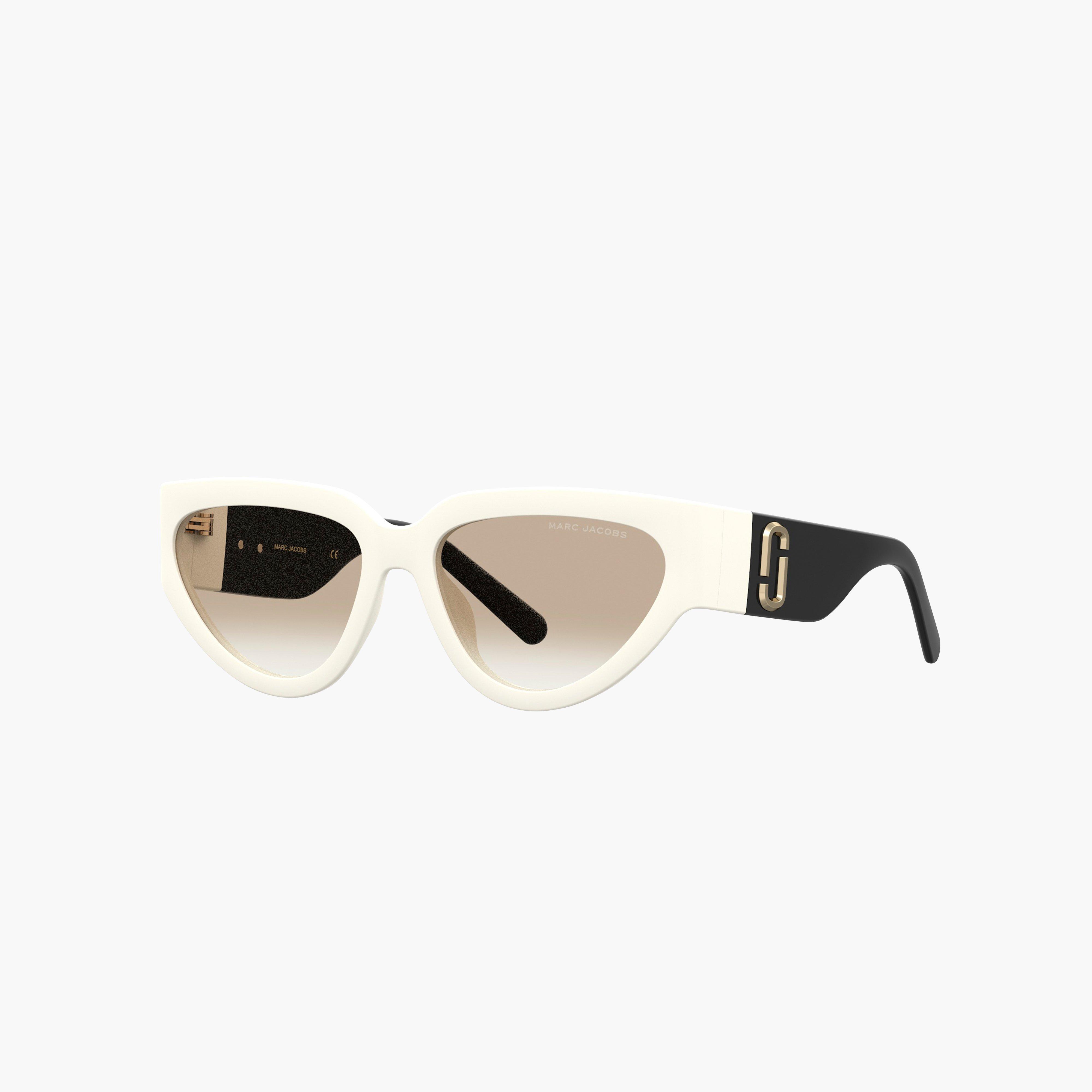 J Marc Cat Eye Sunglasses - WHITE/BLACK