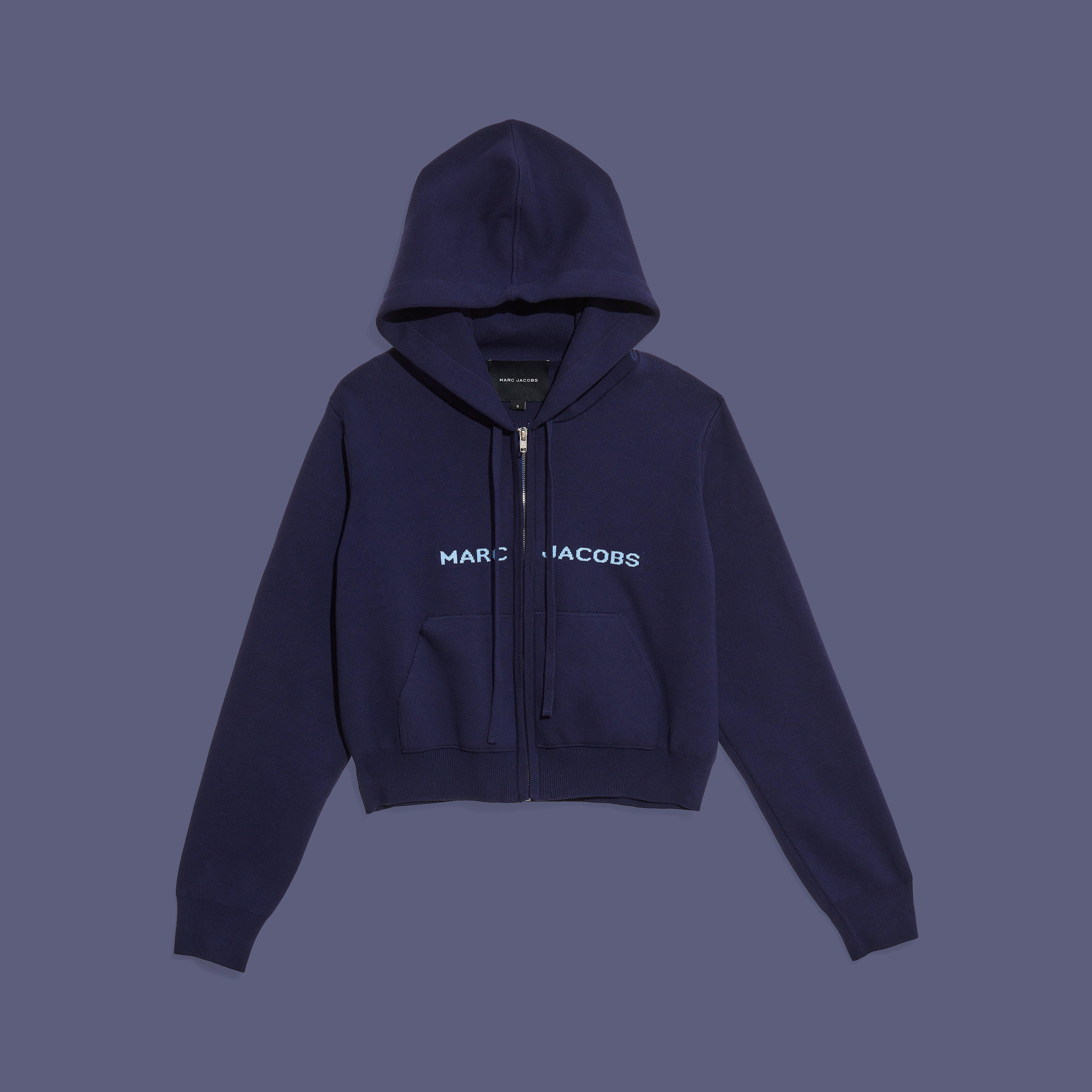 The Cropped Zip Hoodie - BLUE NAVY