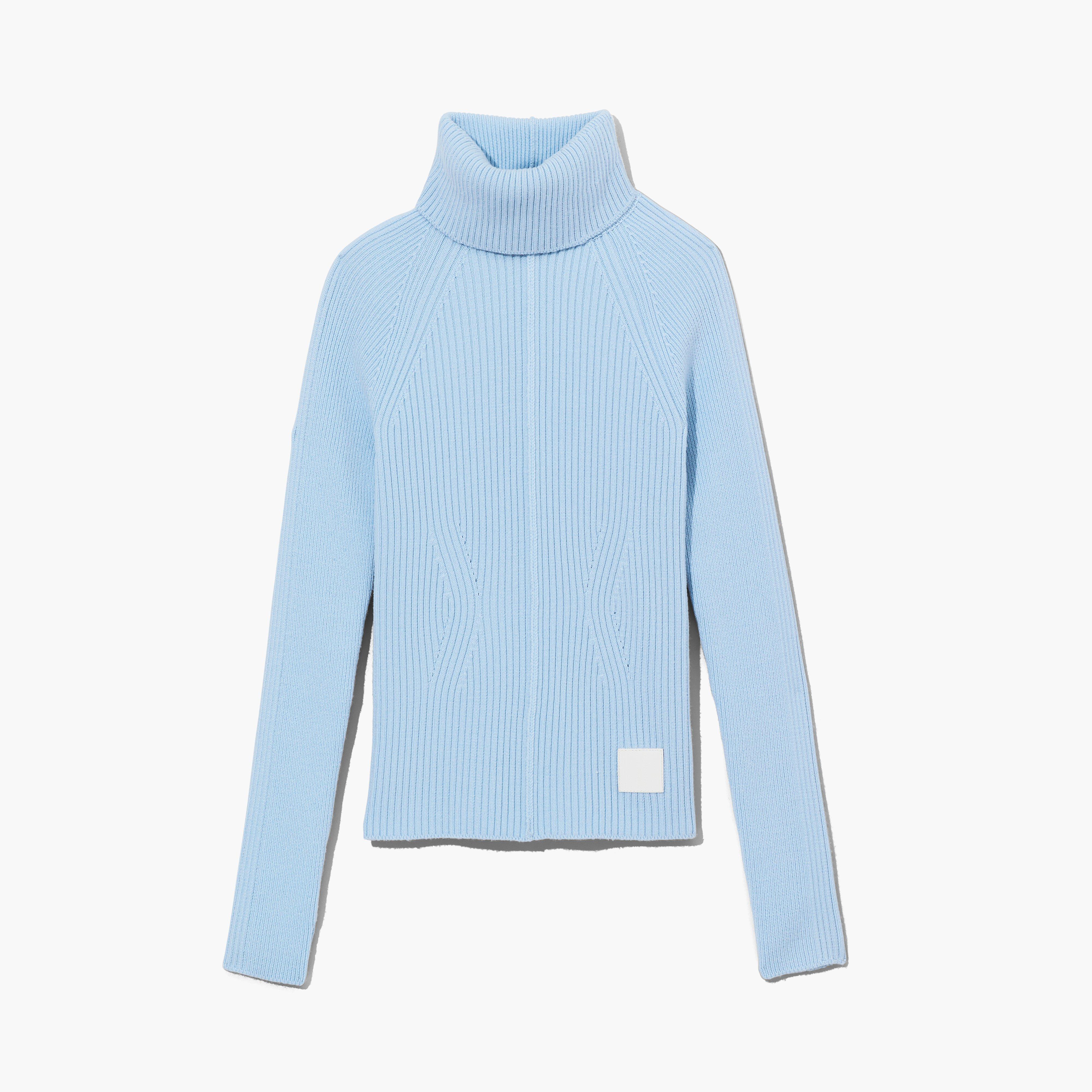 The Ribbed Turtleneck - BLUE