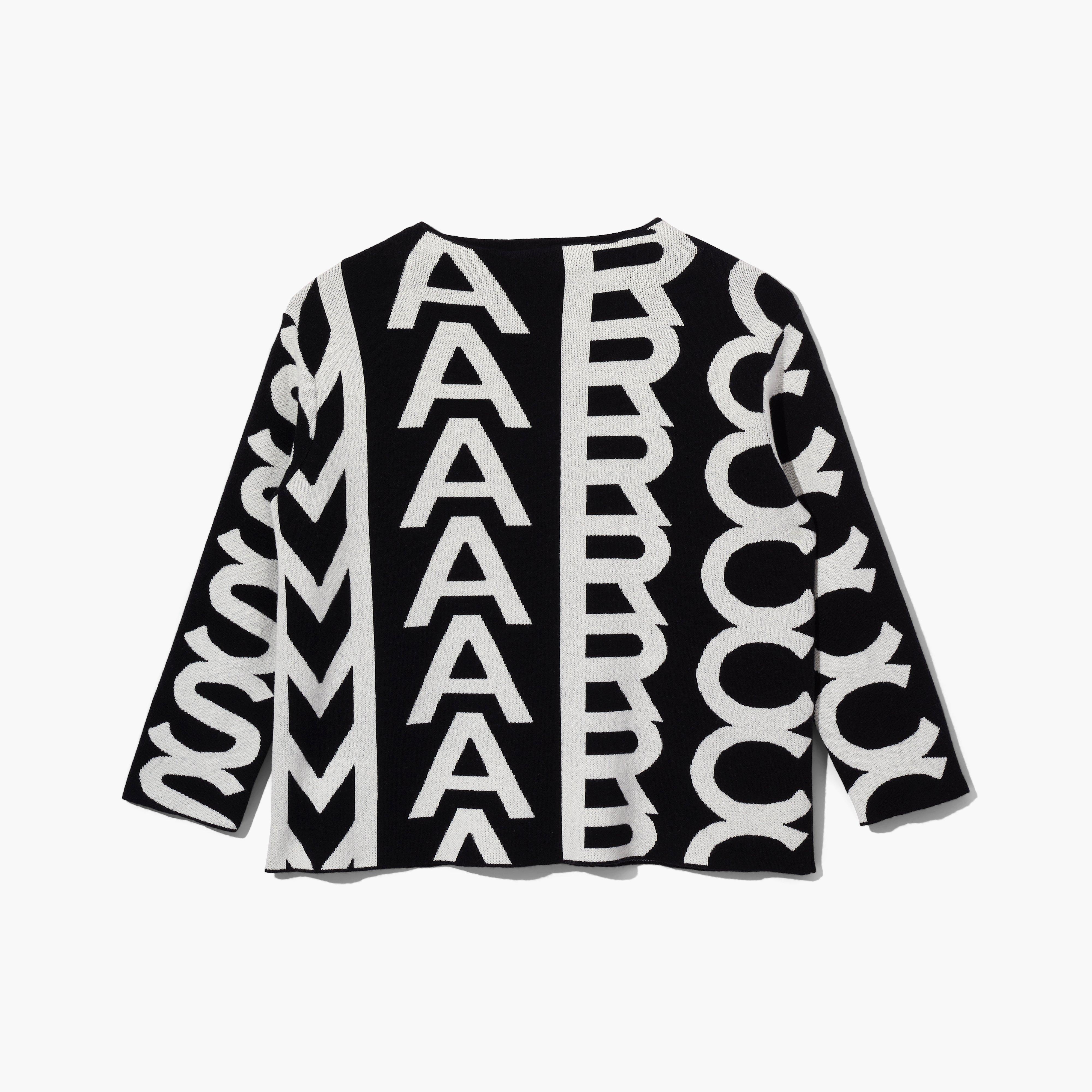 Monogram Oversized Knit Jumper - BLACK/IVORY