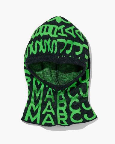 Marc by Marc jacobs The Monogram Balaclava,GREY/FLUO GREEN