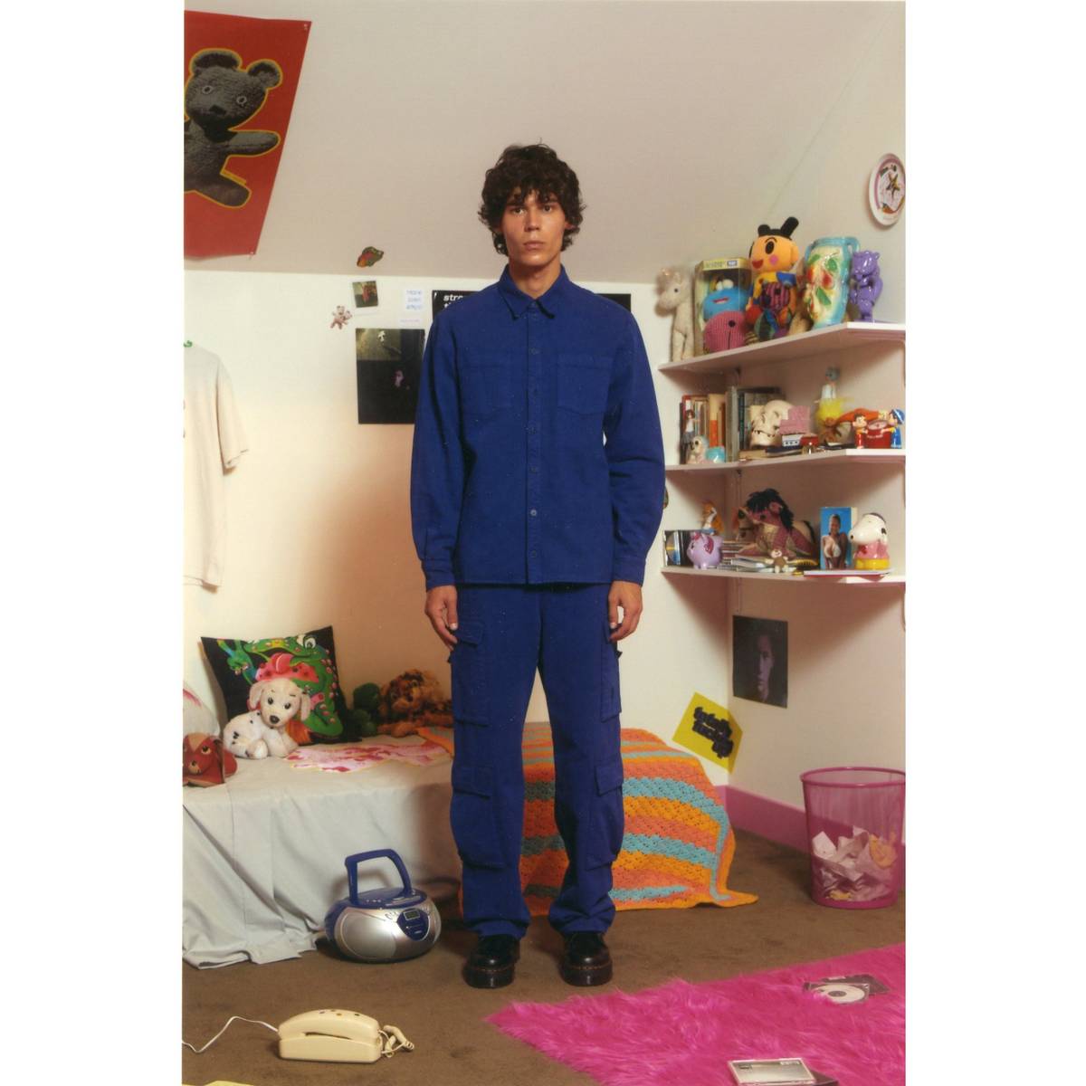 Image of MARC JACOBS Women's Solid Twill Shirt in Blue, Size Large