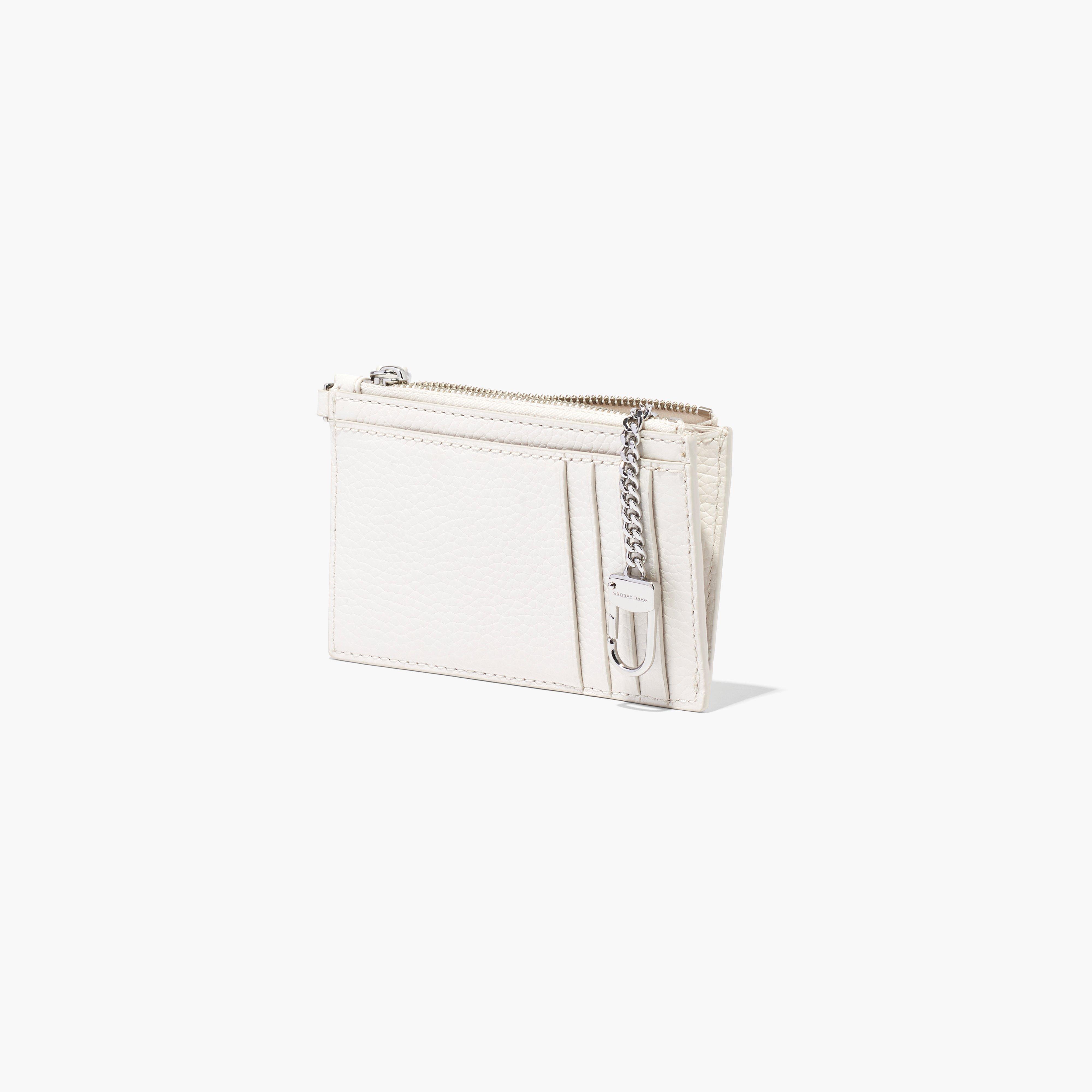 The Leather Top Zip Wristlet - COTTON--Alternate view