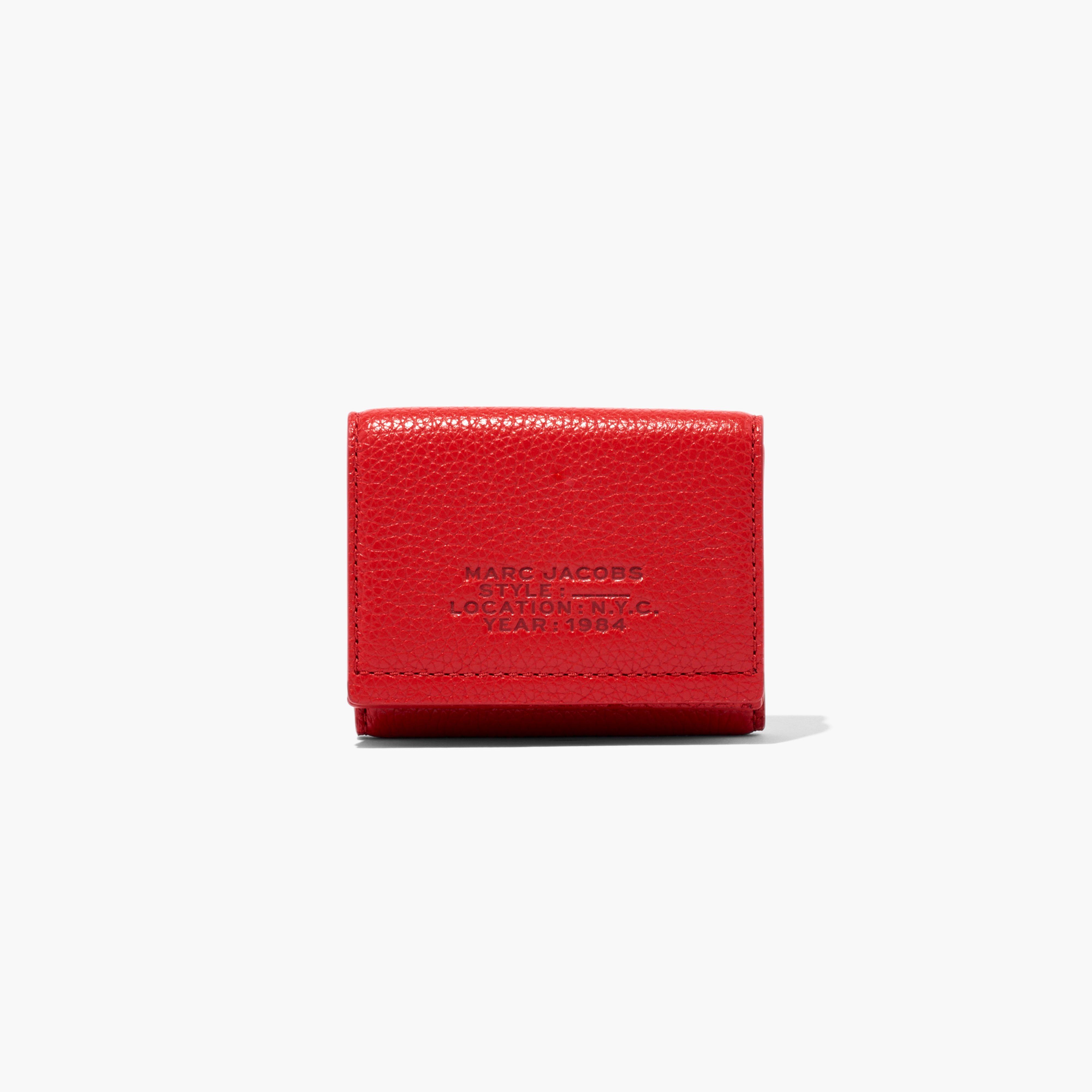 The Leather Medium Trifold Wallet - TRUE RED