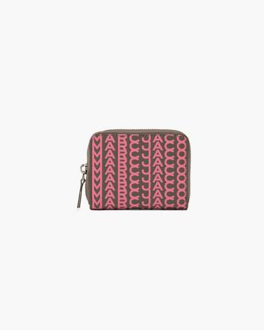 Marc by Marc jacobs The Monogram Leather Zip Around Wallet,TAUPE/PINK