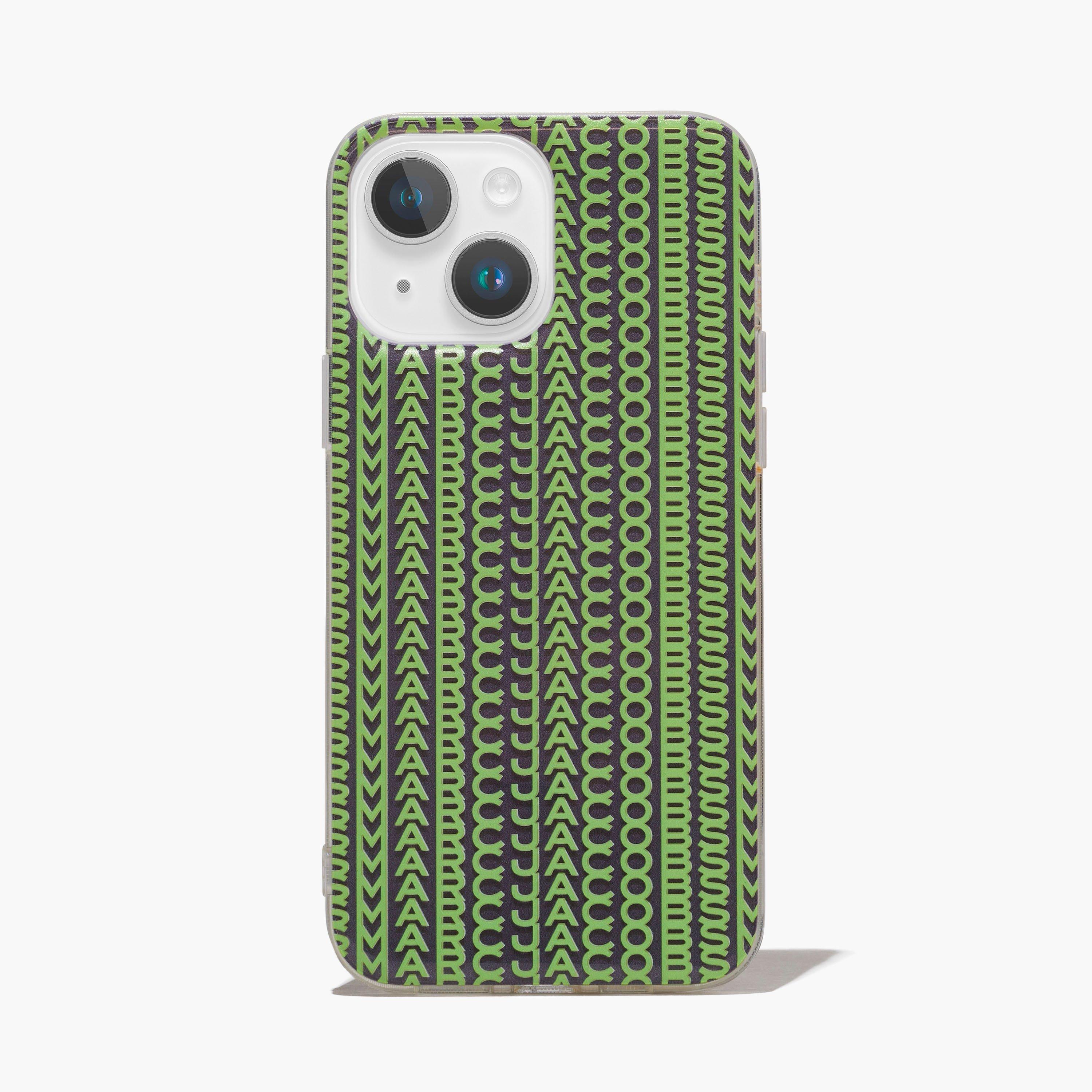 The Monogram iPhone Case 14 Plus - GREY/FLURO GREEN