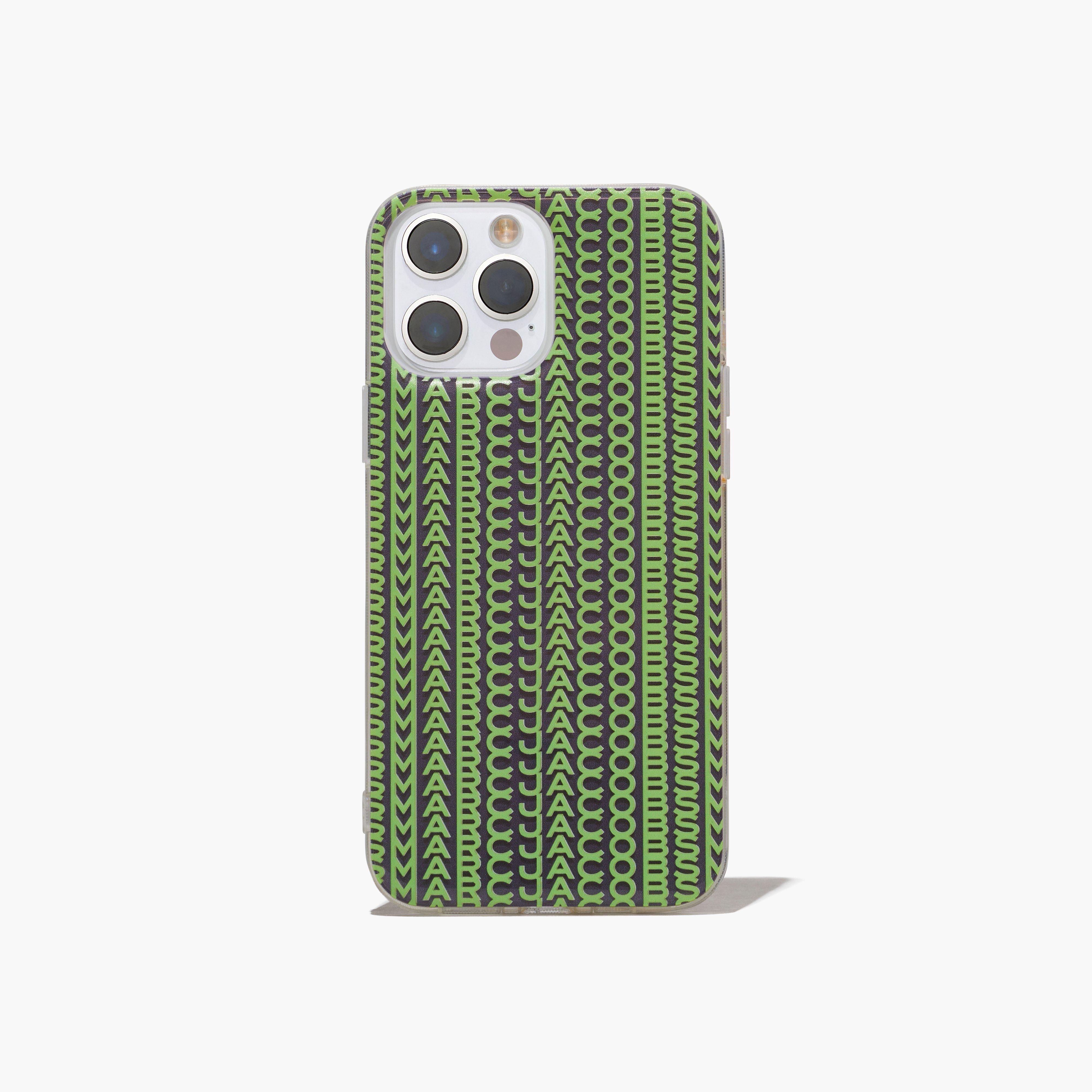 The Monogram iPhone Case 14 Pro - GREY/FLURO GREEN