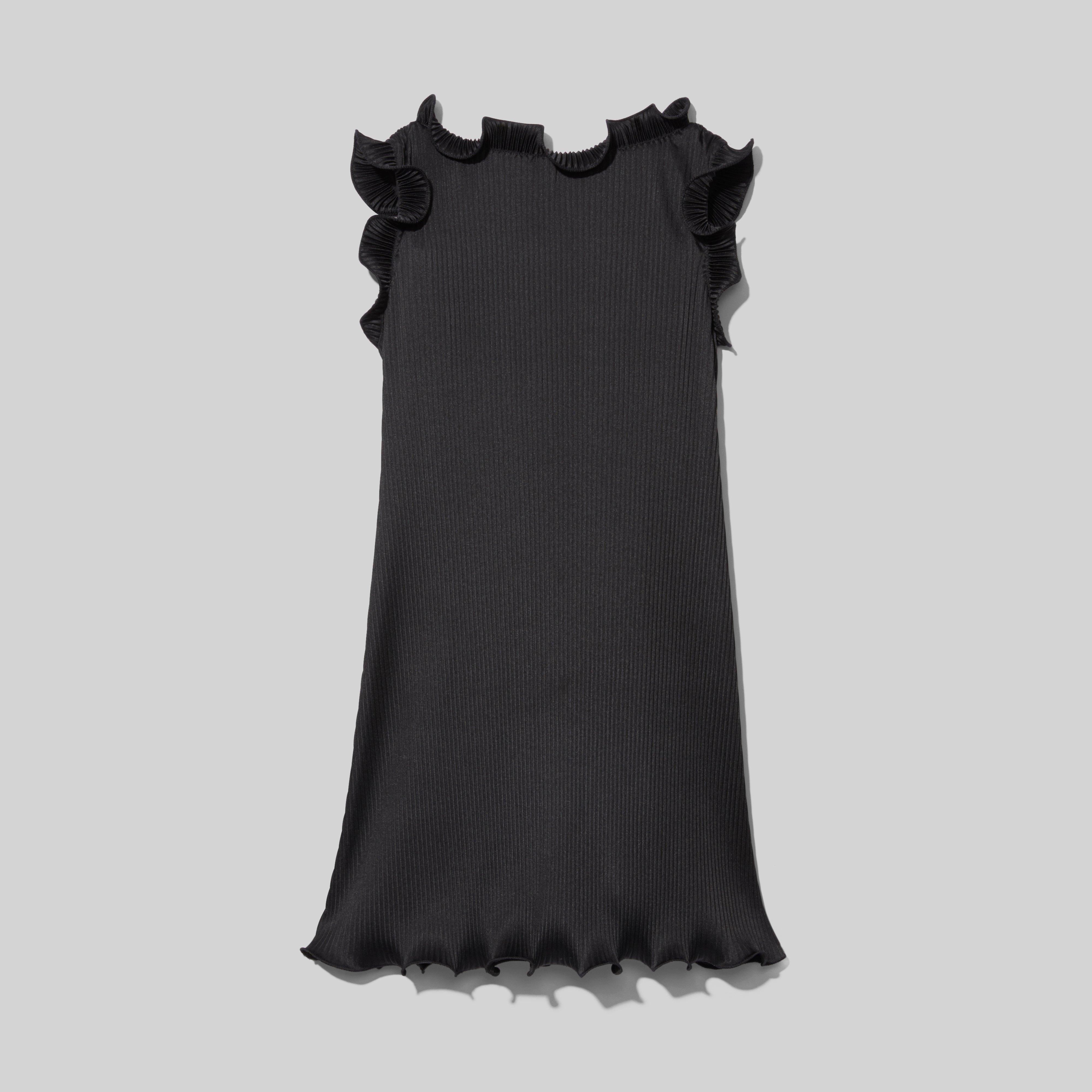 black and white pleated dress