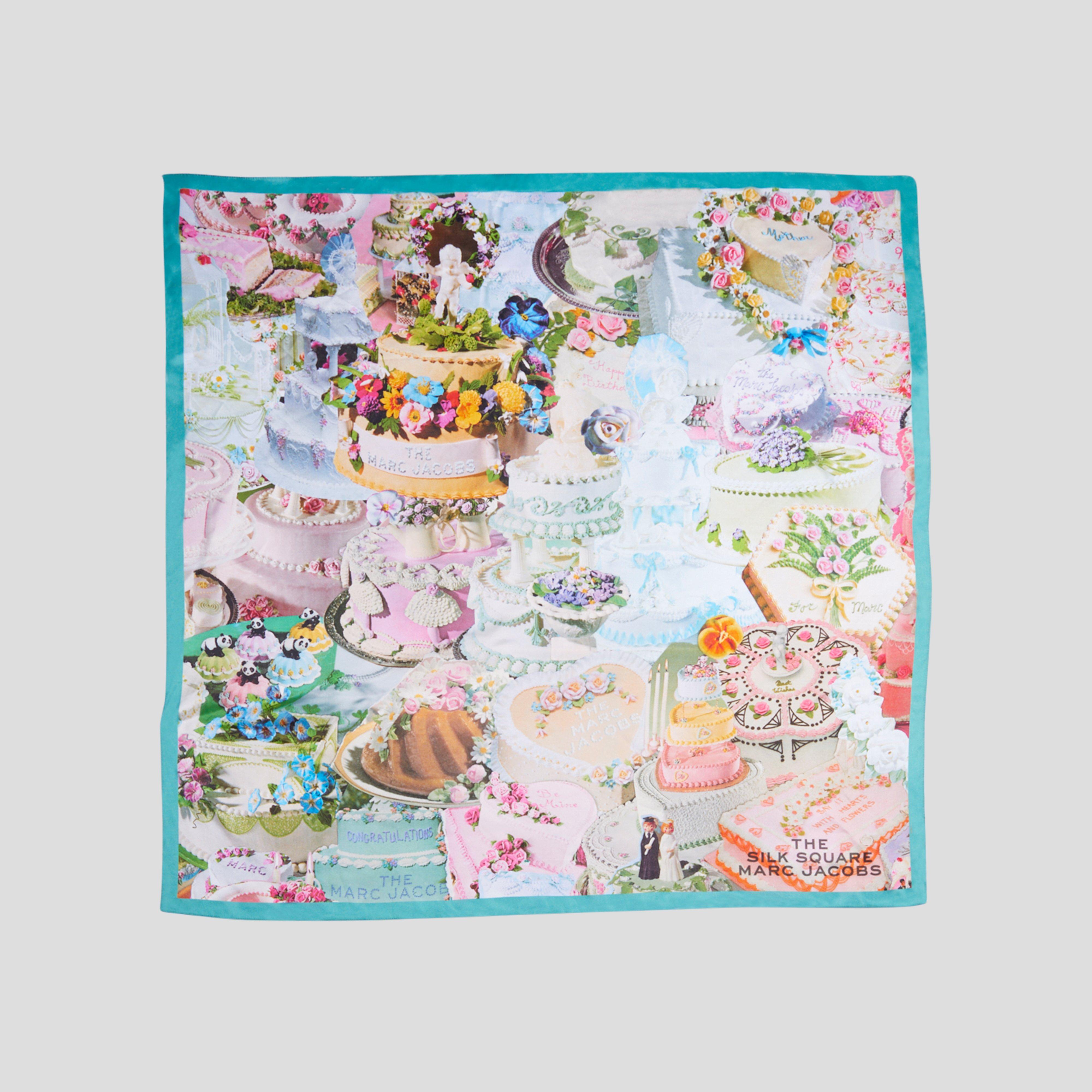 The Cake Collage Silk Square Scarf