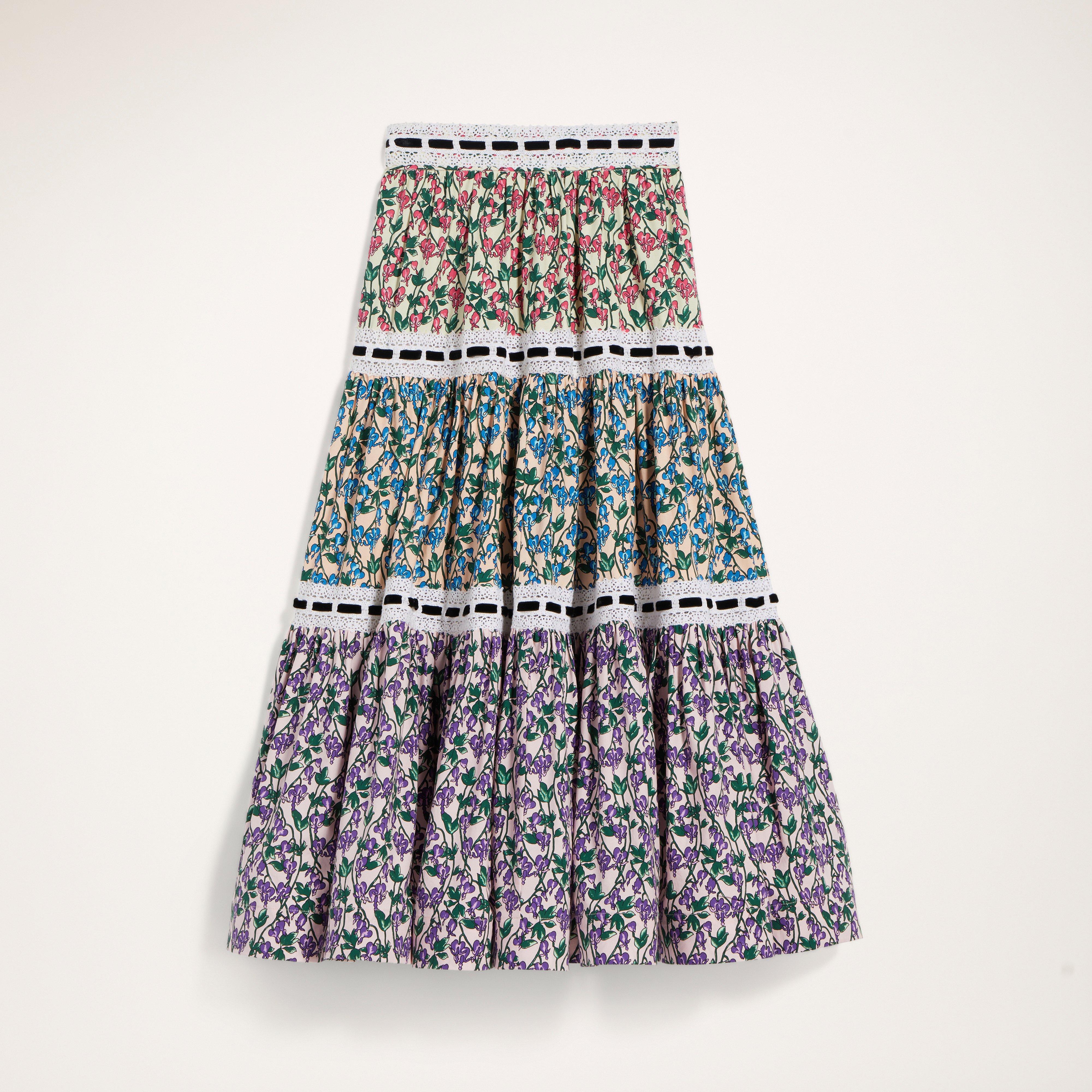 Tiered Prairie Skirt With Lace Trim