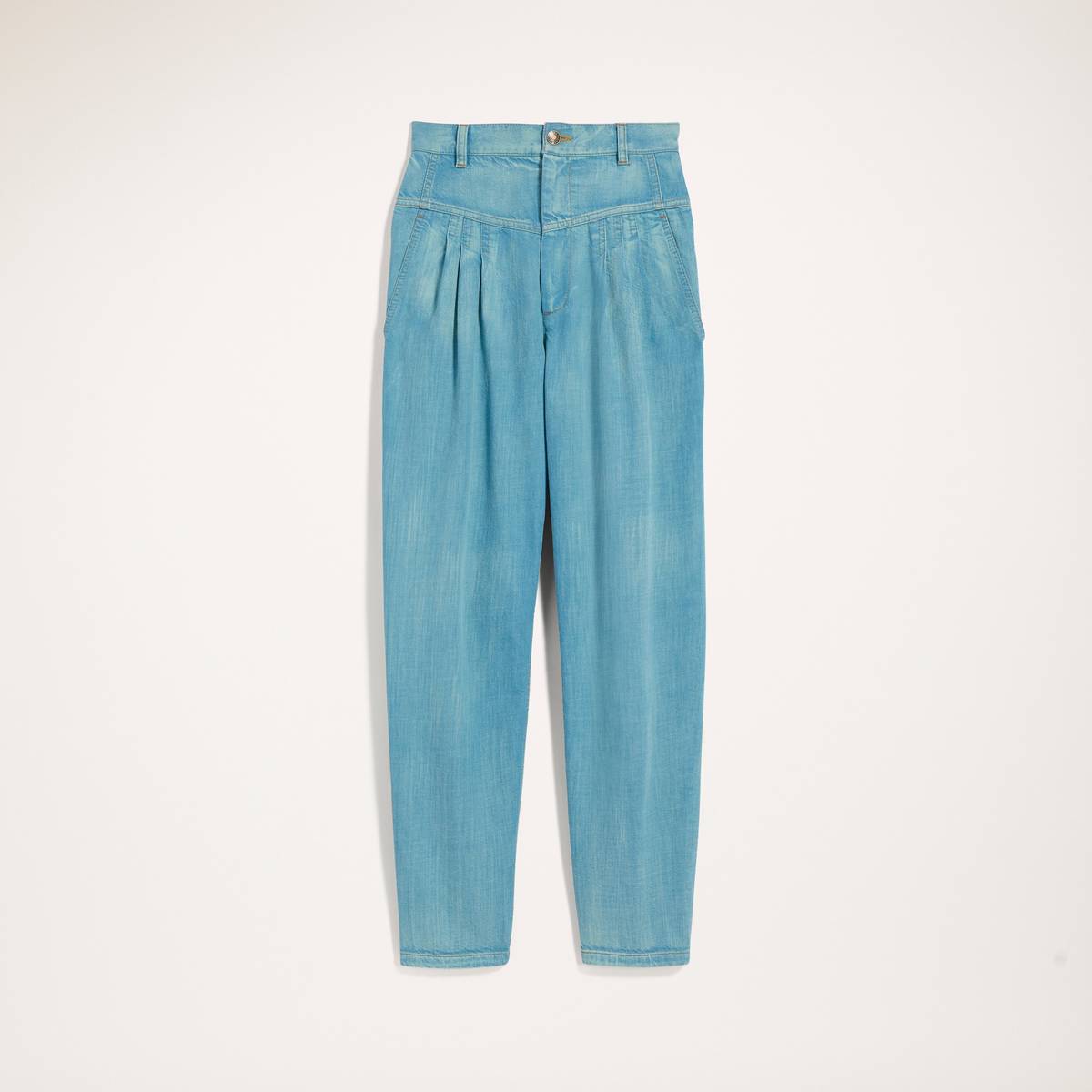 Image of MARC JACOBS Women's Pleated Jeans With Yoke in Dark Turquoise, Size