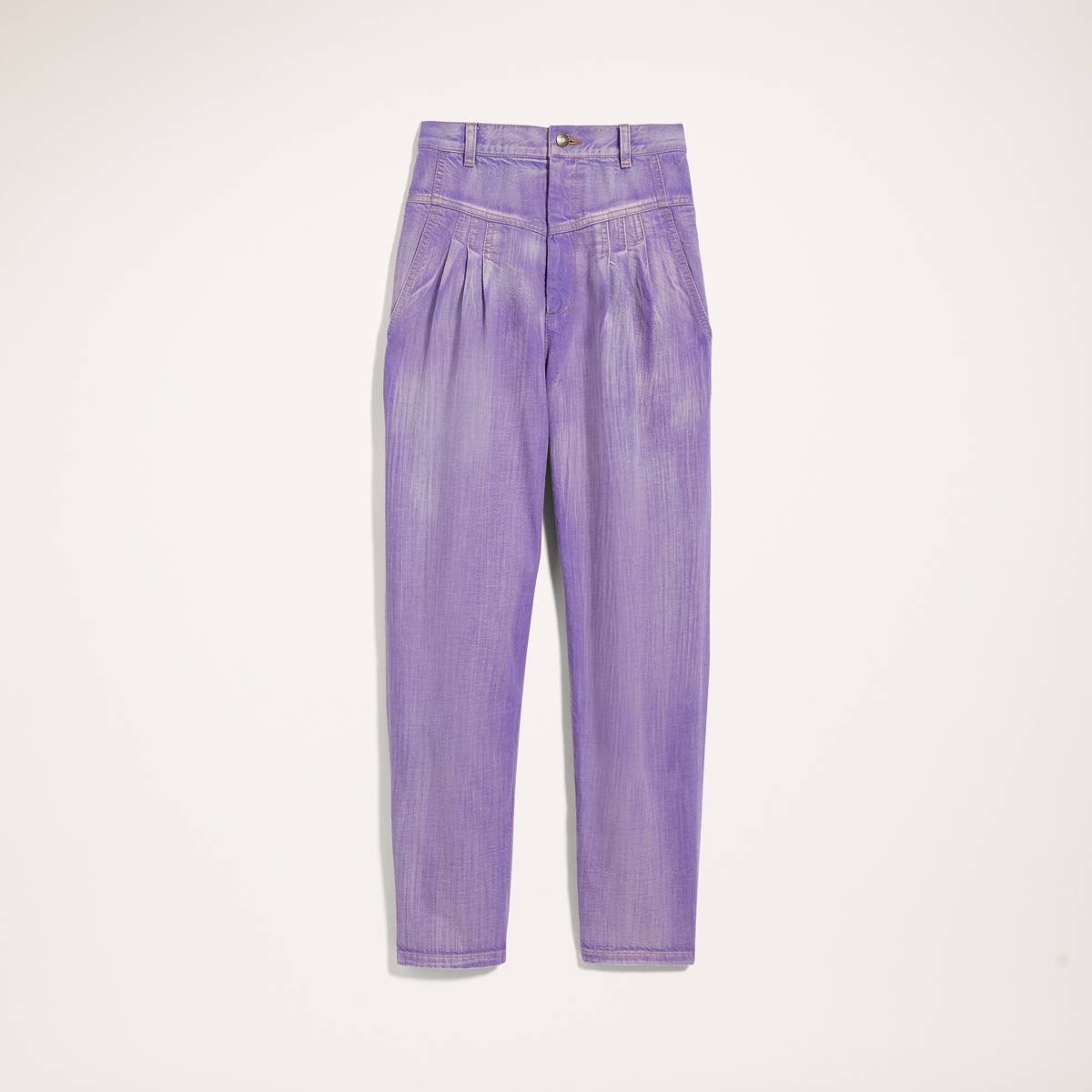 Image of MARC JACOBS Women's Pleated Jeans With Yoke in Violet, Size