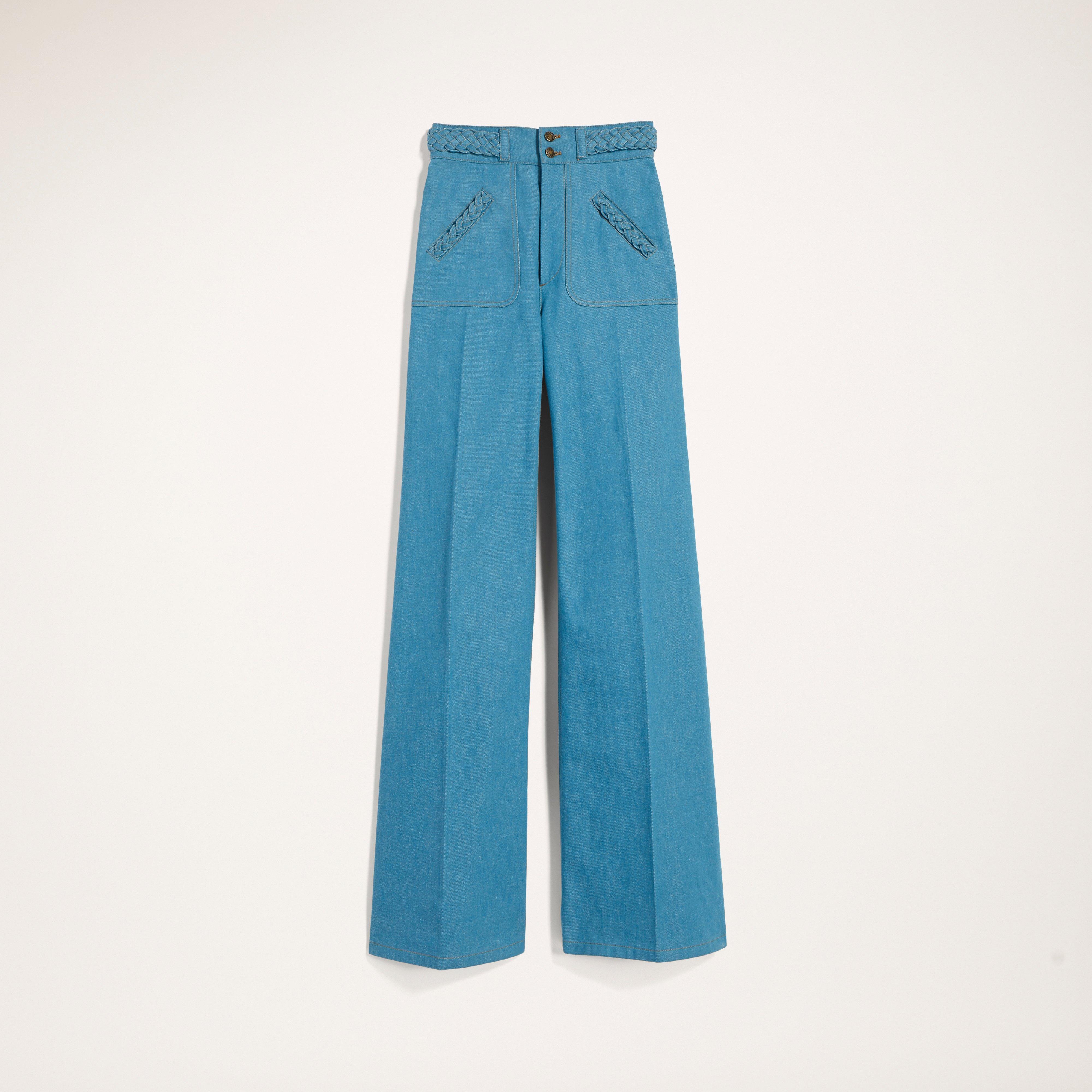 Flared Jean With Braided Waist and Pocket Trim