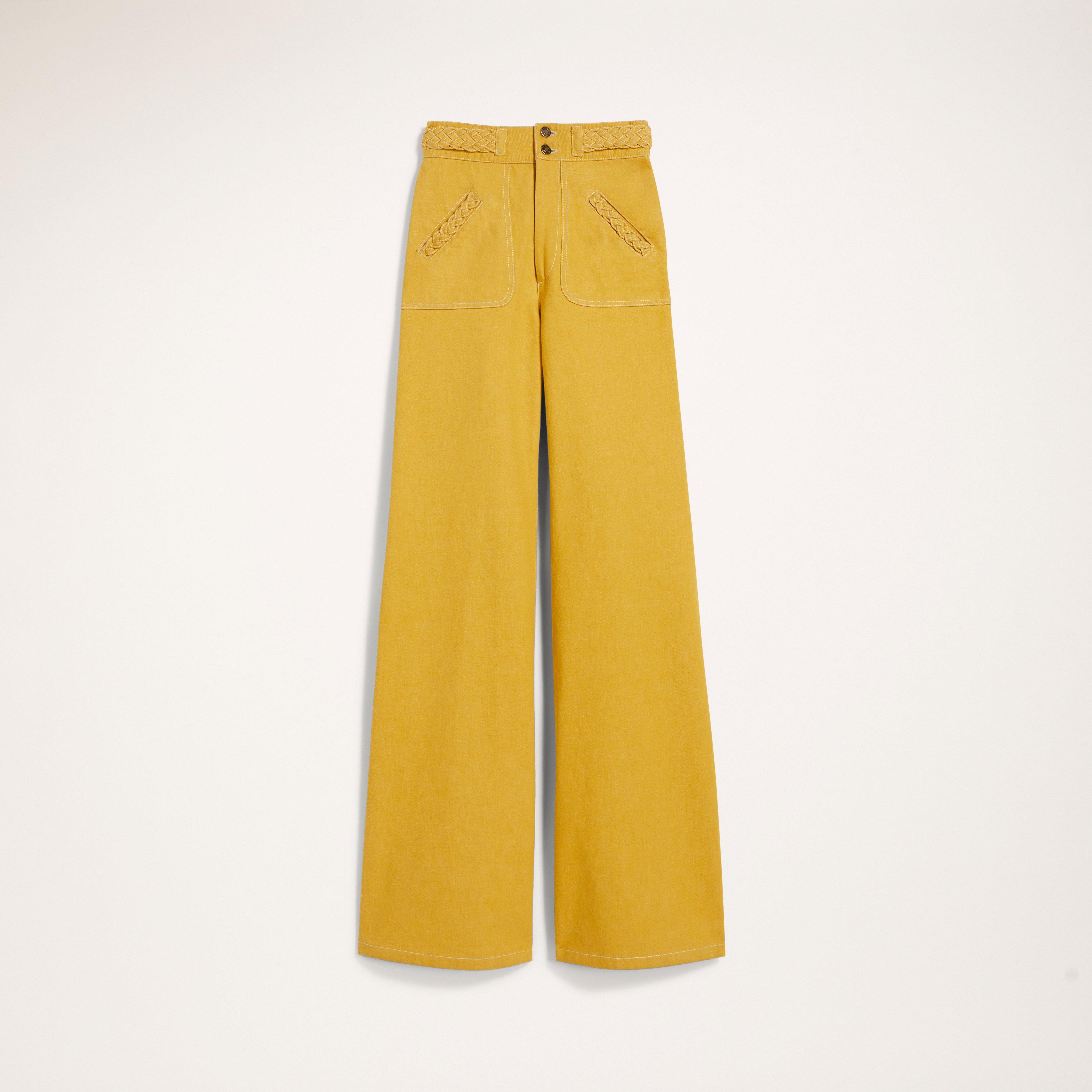 Flared Jean With Braided Waist and Pocket Trim