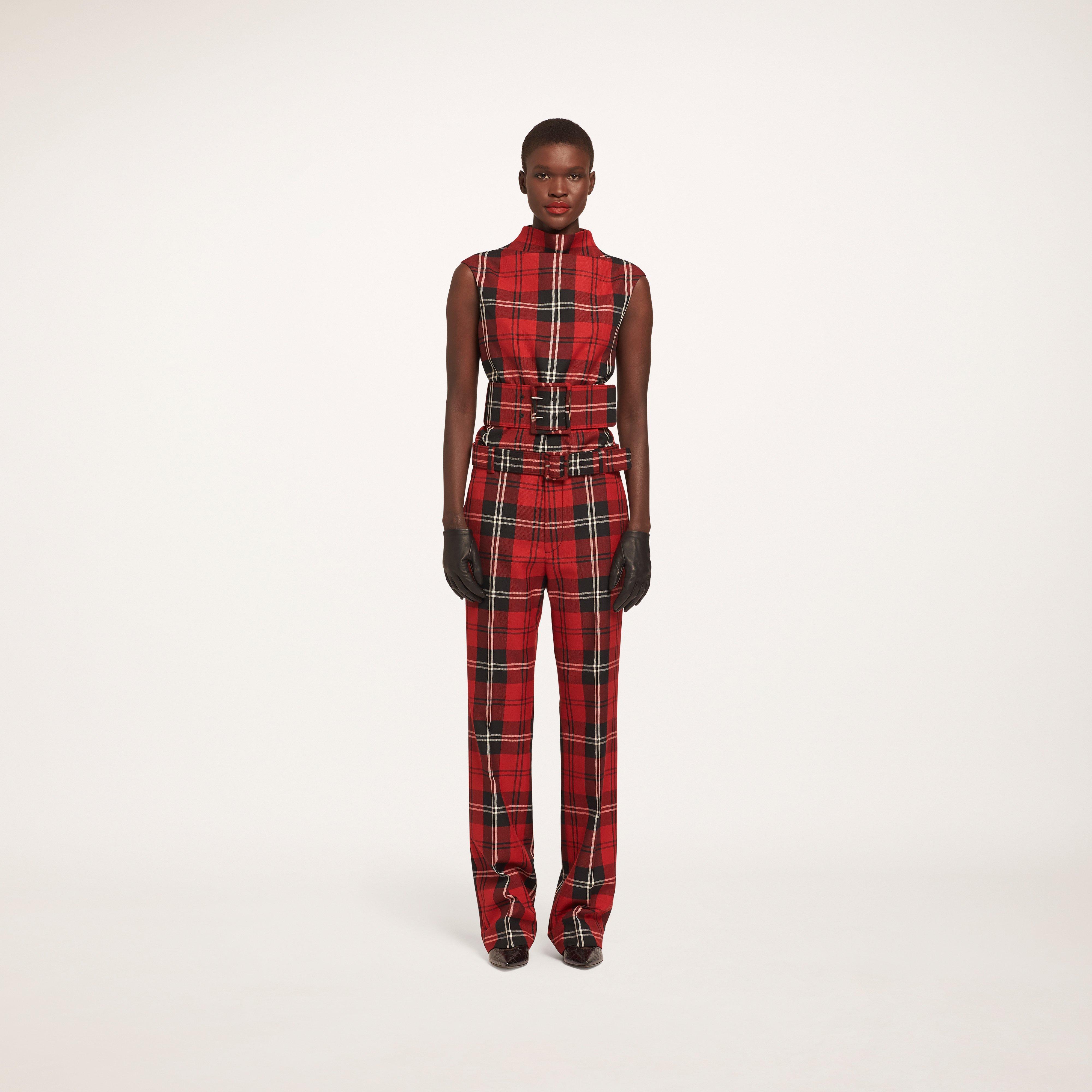 red tartan trousers men