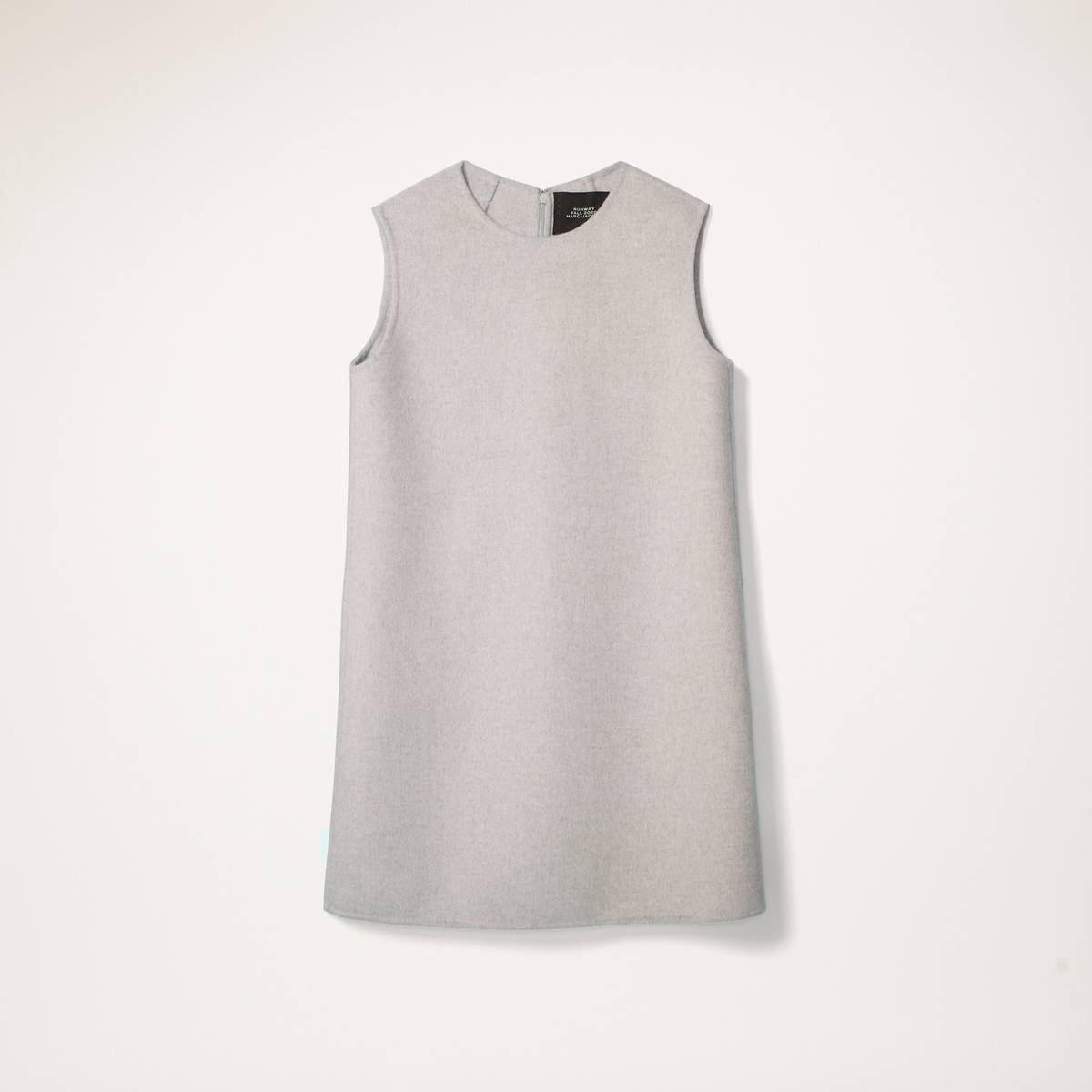 Image of MARC JACOBS Women's Double-Face Crew Neck Shift Dress in Light Grey, Size