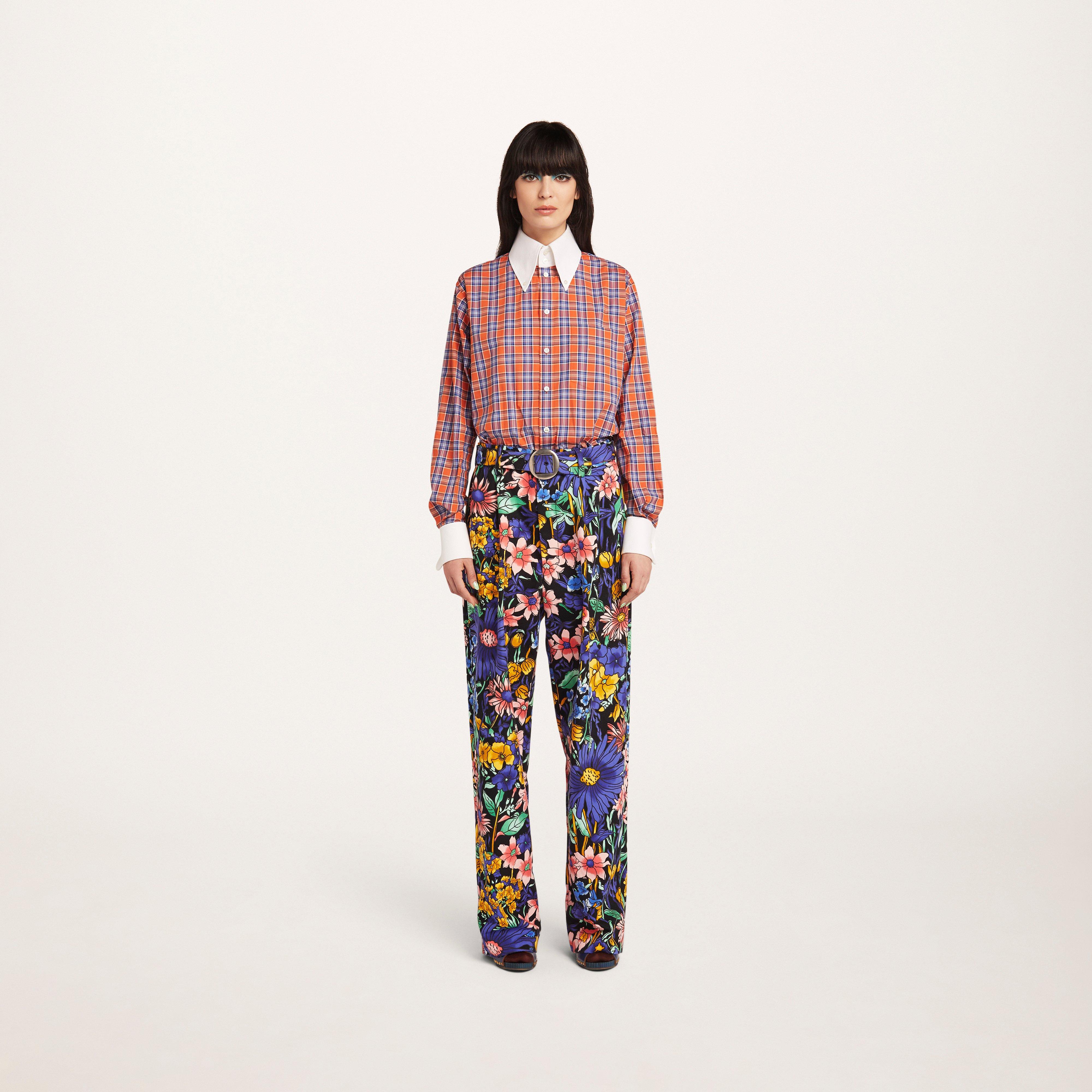 Check Shirt With Pique Collar and Cuffs--Alternate view